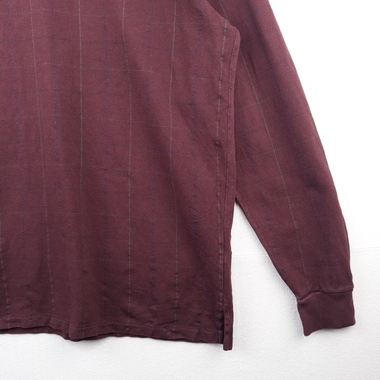 90’s Vtg Polo Ralph Lauren Turtleneck Men’s XL Maroon Windowpane Check USA