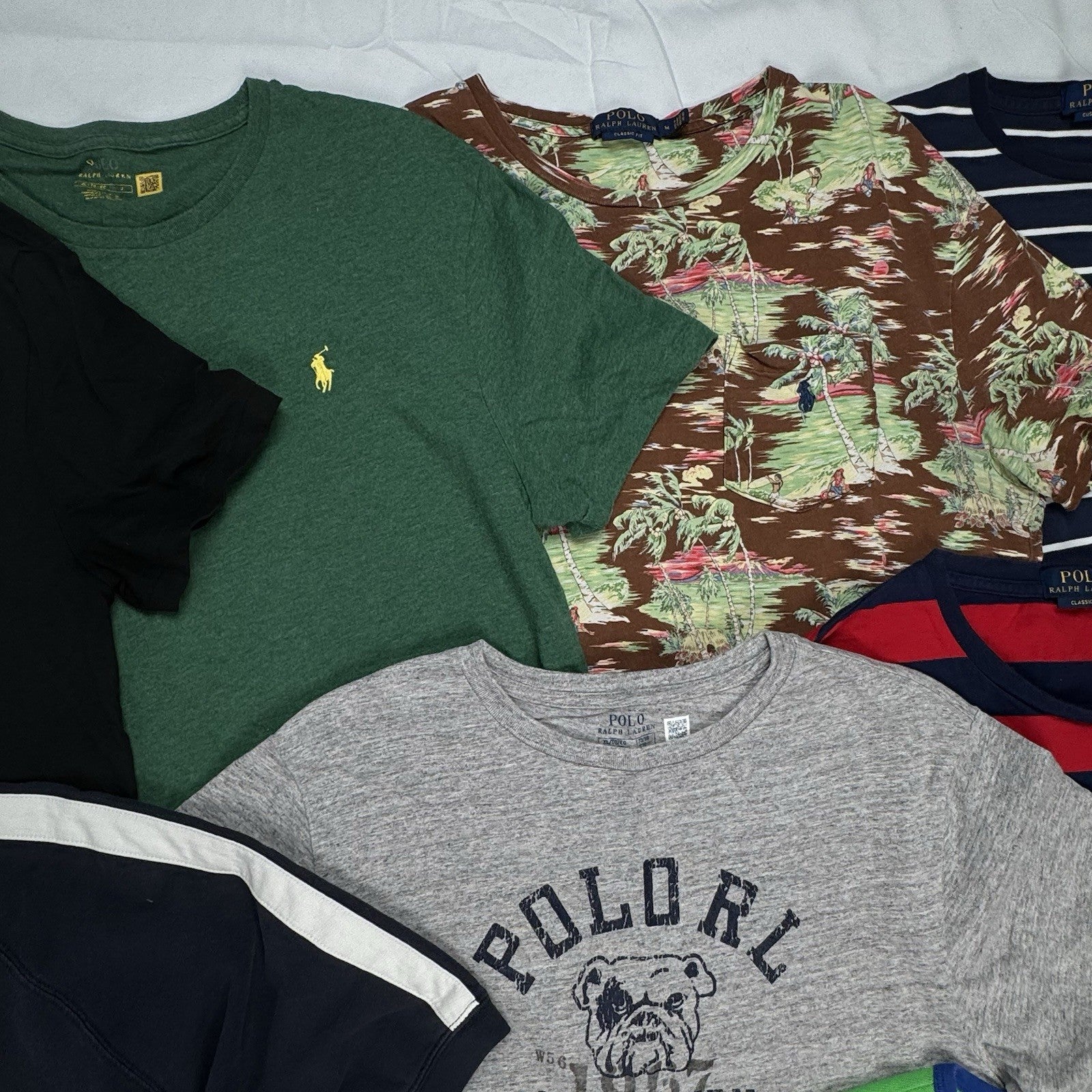 Lot of 10 Ralph Lauren Short Sleeve T-shirts & Henleys Wholesale Box S,M,L,XL