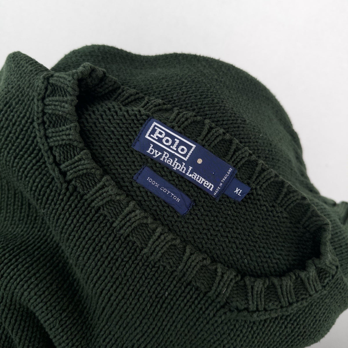 90’s Vtg Polo Ralph Lauren Sweater Mens XL Green Cotton Crewneck