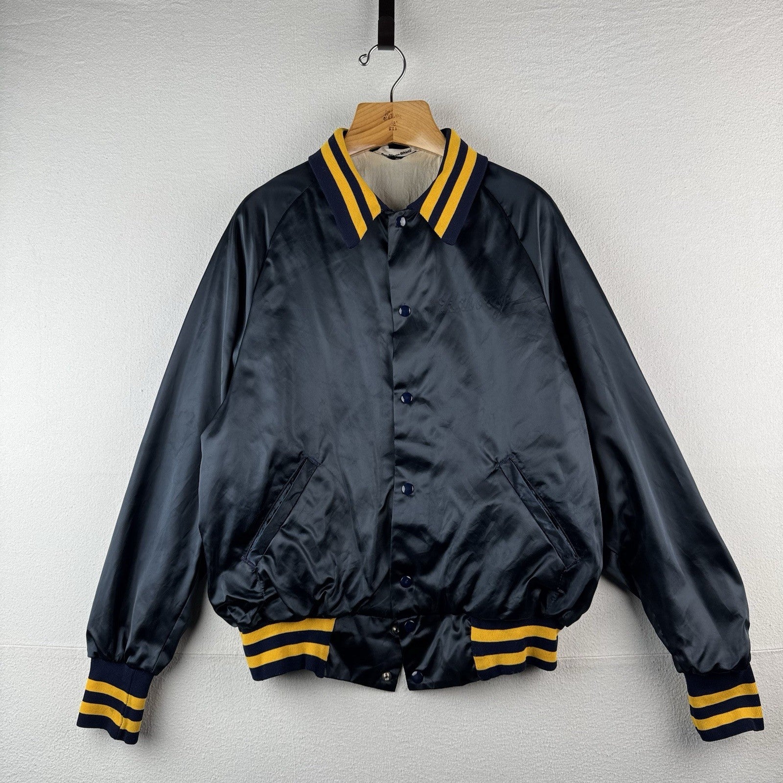 70’s-80’s Vtg KNAC 105.5 FM Long Beach CA Satin Jacket Large Pure Rock Made USA