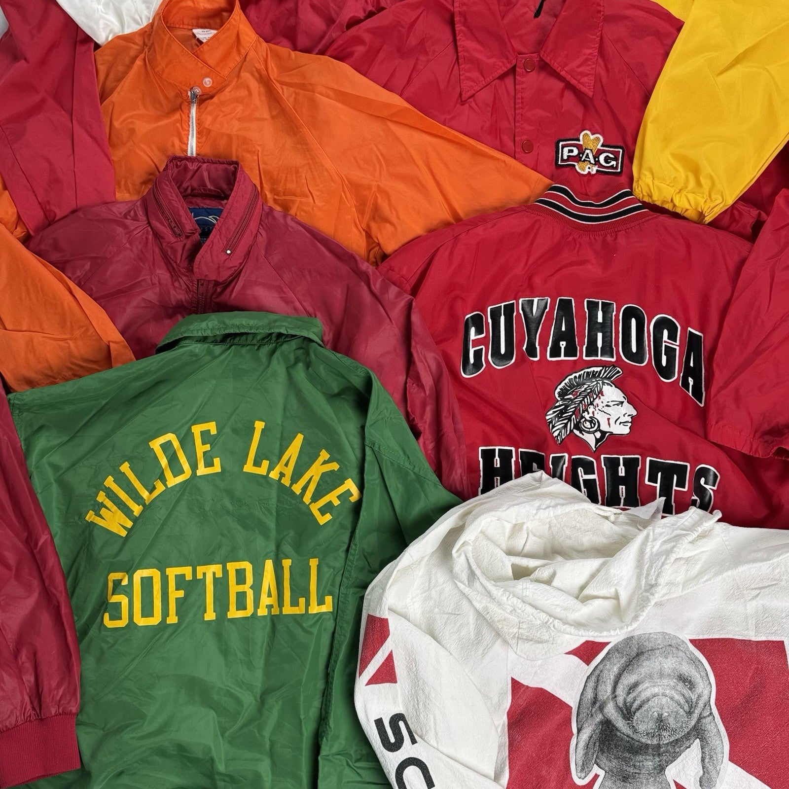 Lot of 10 Vintage 80s, 90s, 00s Windbreaker & Jacket Wholesale Box S,M,L,XL,2XL
