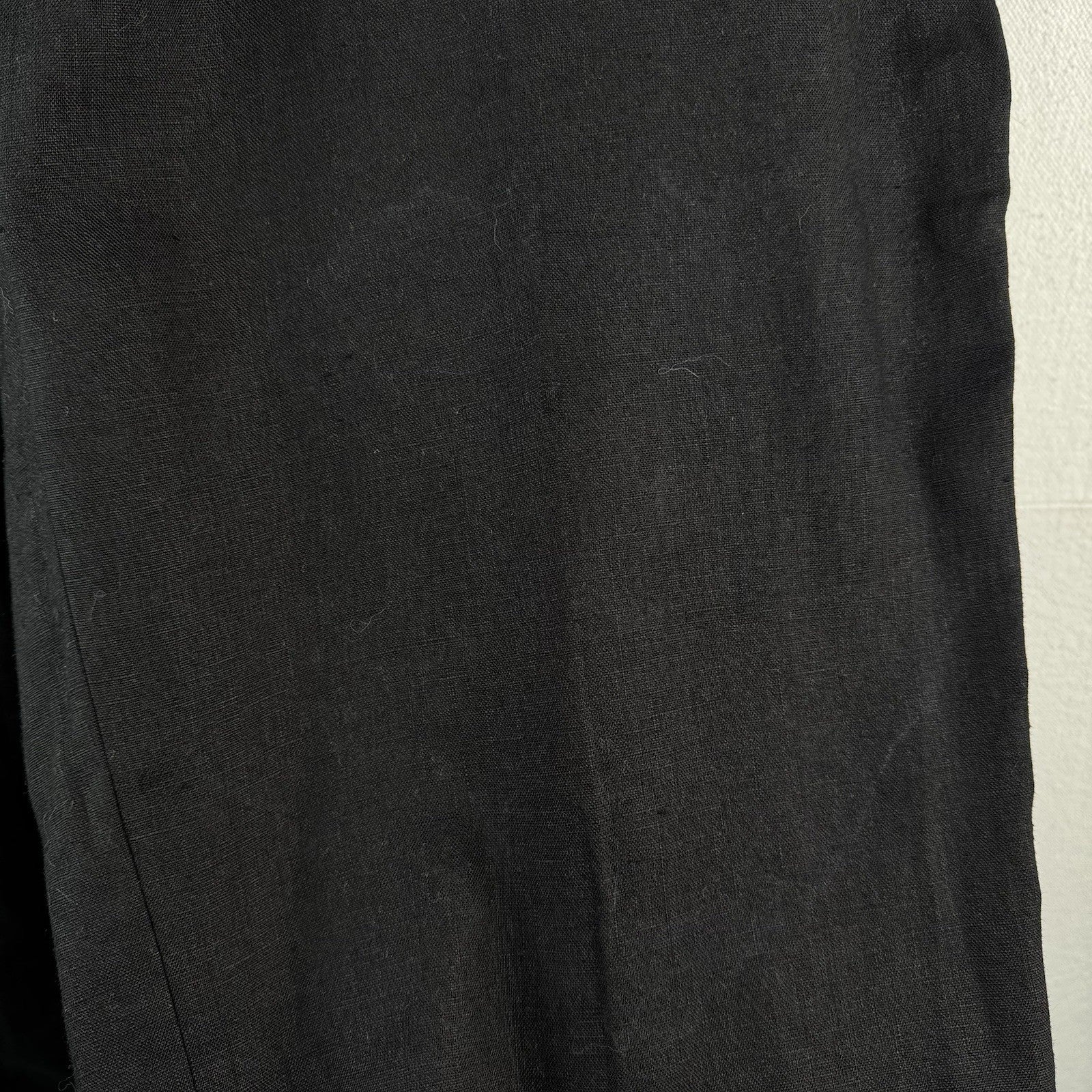 Ralph Lauren Solid Black 100 % Linen Pants Flat Front Men’s Trousers Fits 42x31