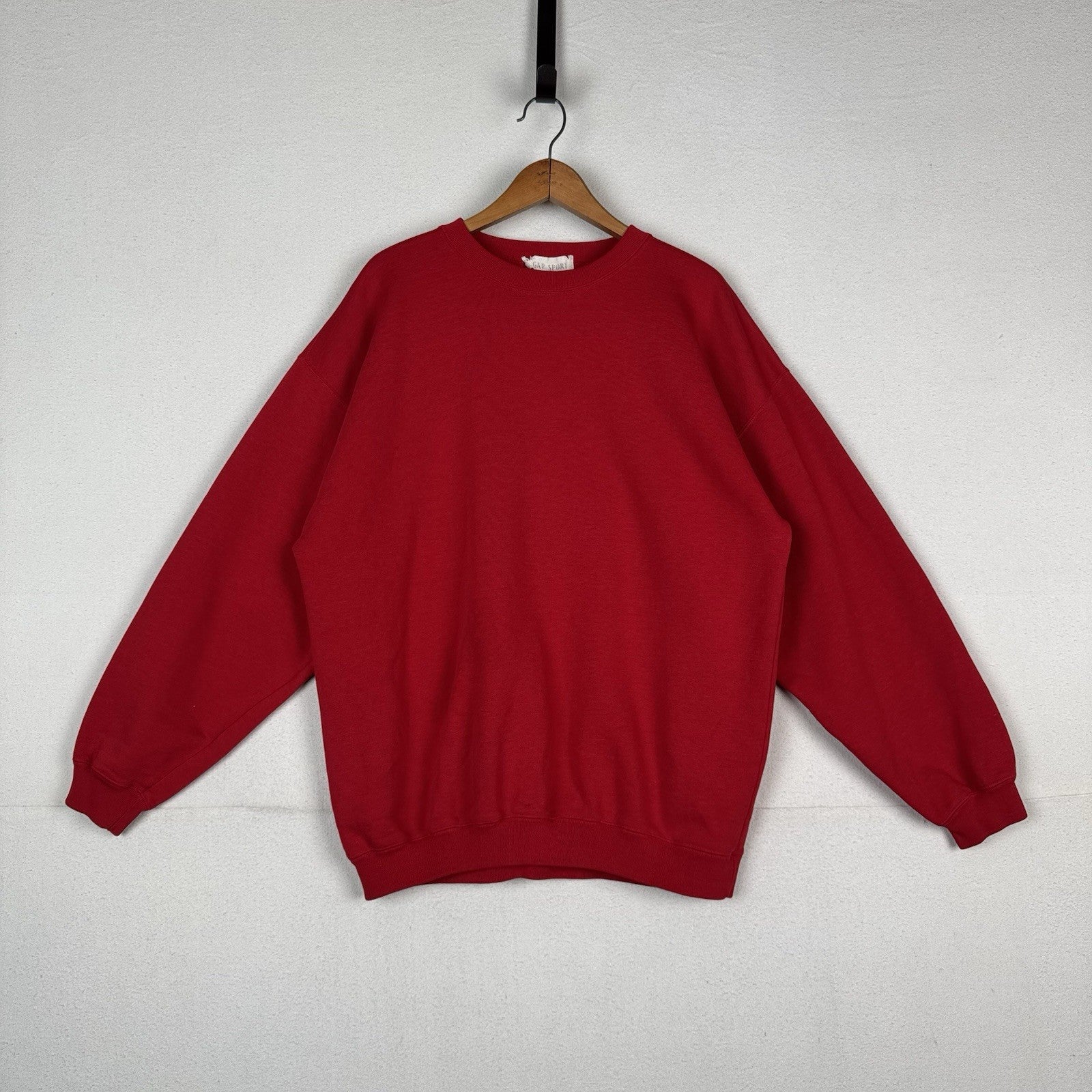 Vintage GAP Sport Sweatshirt XL Boxy Blank Red Pullover Classic 90s
