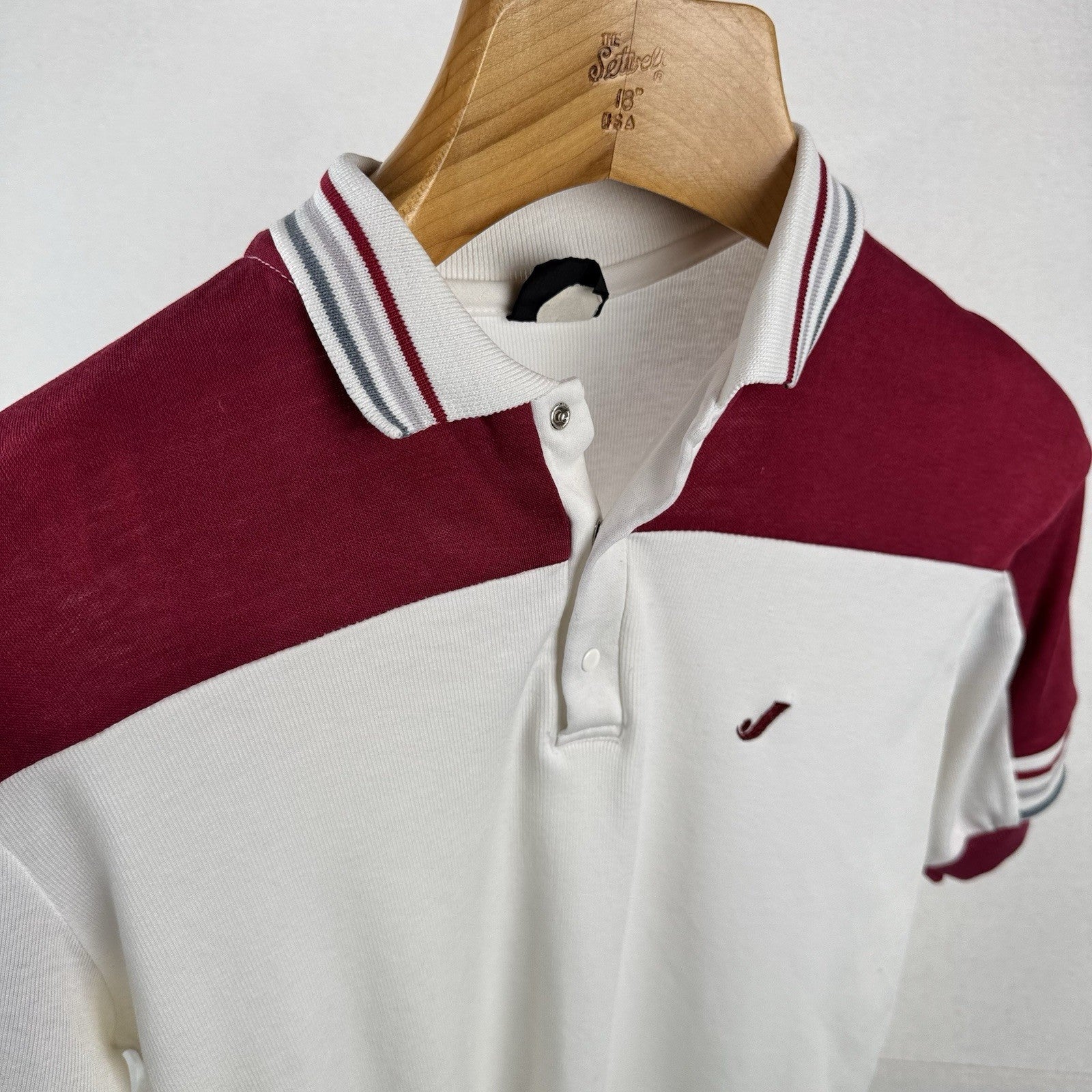 70s 80s Vtg Jantzen Short Sleeve Tennis Golf Polo Shirt Crimson Red Men's M USA