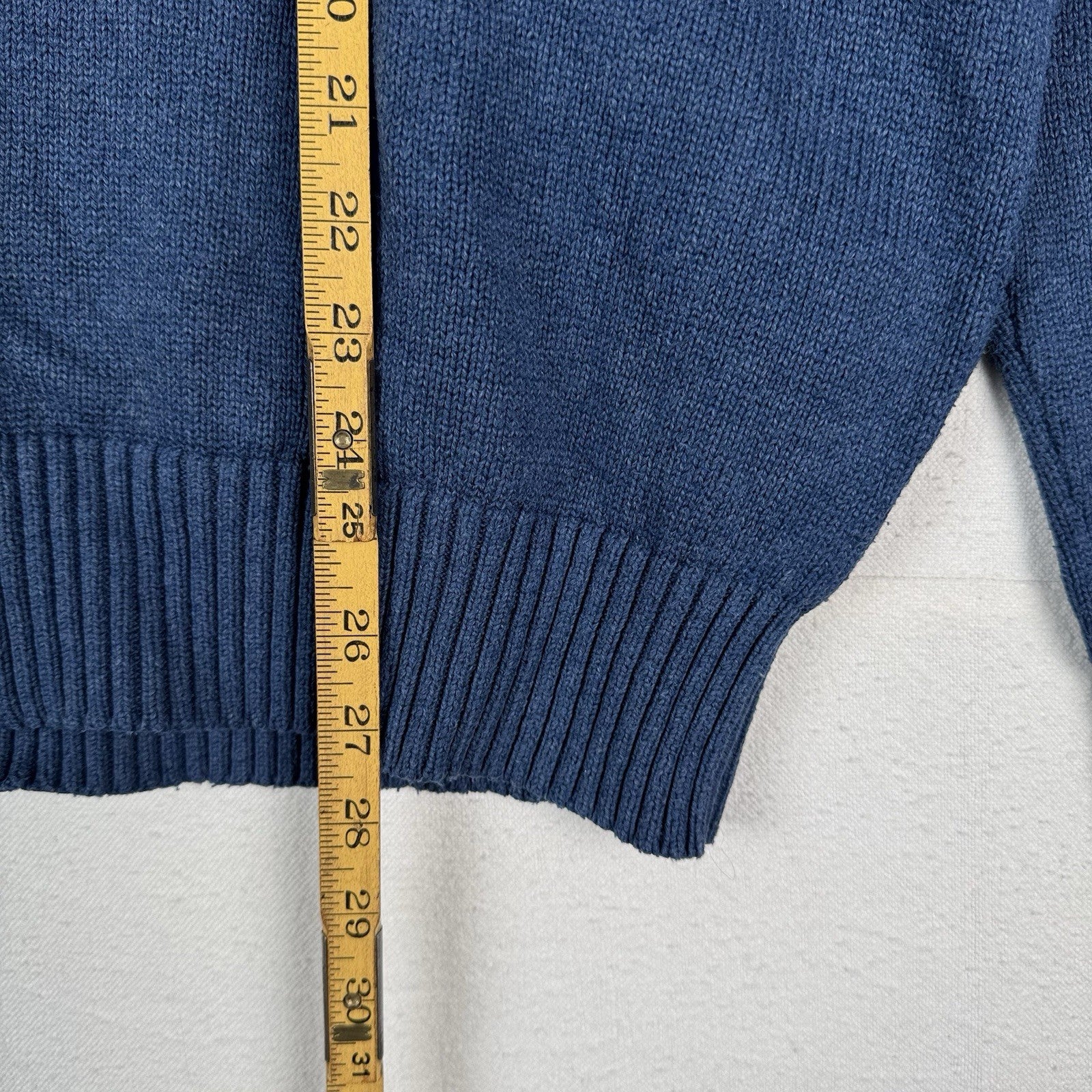 Polo Ralph Lauren 1/4 Button Neck Sweater Men’s 2XL XXL Blue Cotton Pullover