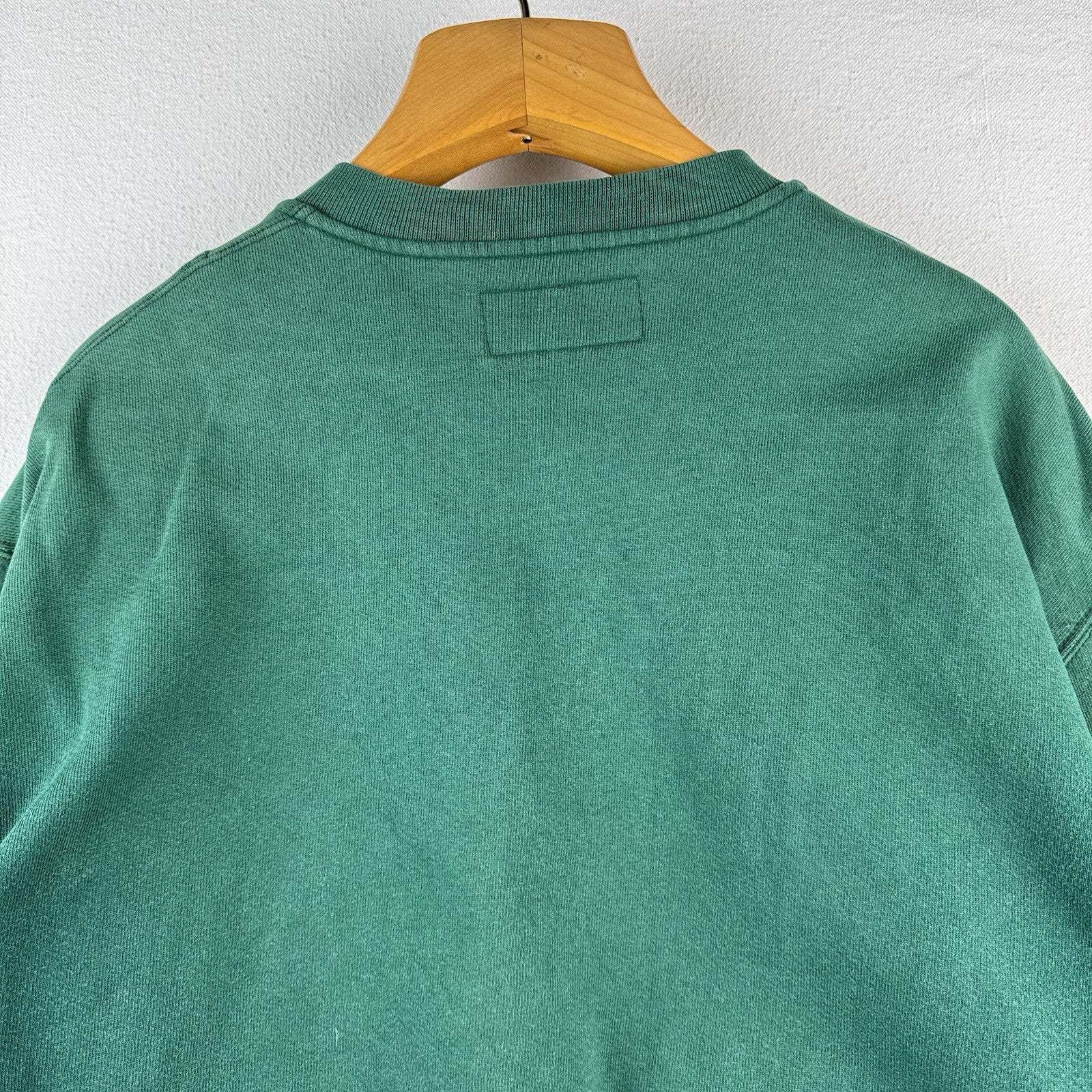 90s Vintage LL Bean X Russell Athletic Men's Large Green Henley Sweatshirt USA