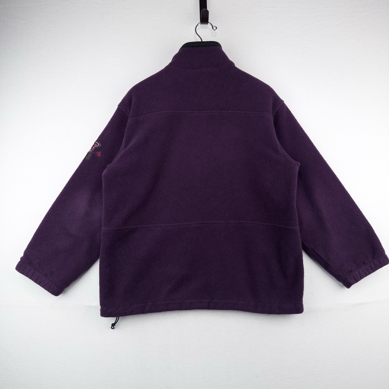 80’s Vtg LL Bean Embroidered Lined Fleece 1/4 Zip Jacket Purple Women’s XL