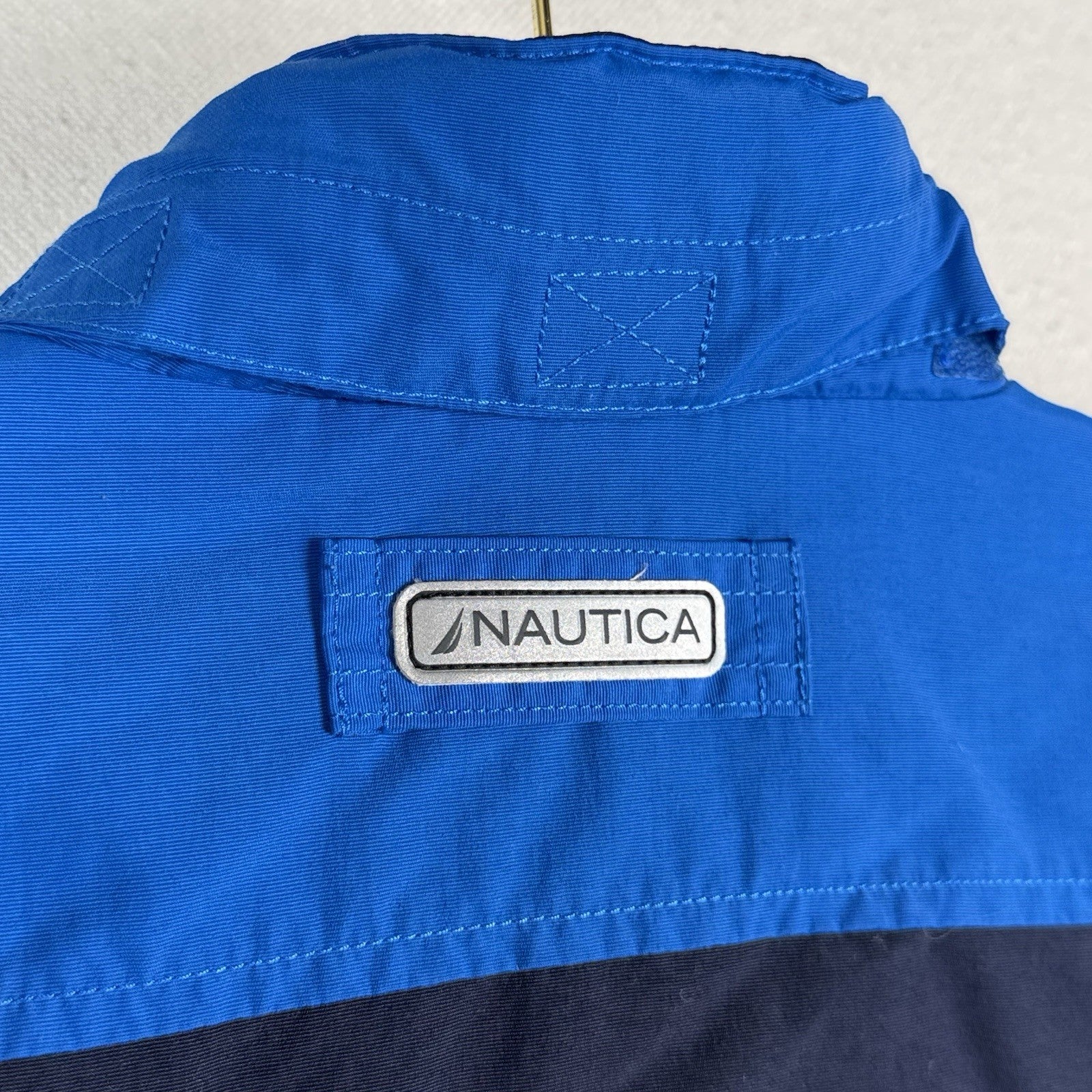 Nautica Jacket Windbreaker Spell Out Toddler Kids Sailing 4T Blue Stowaway Hood