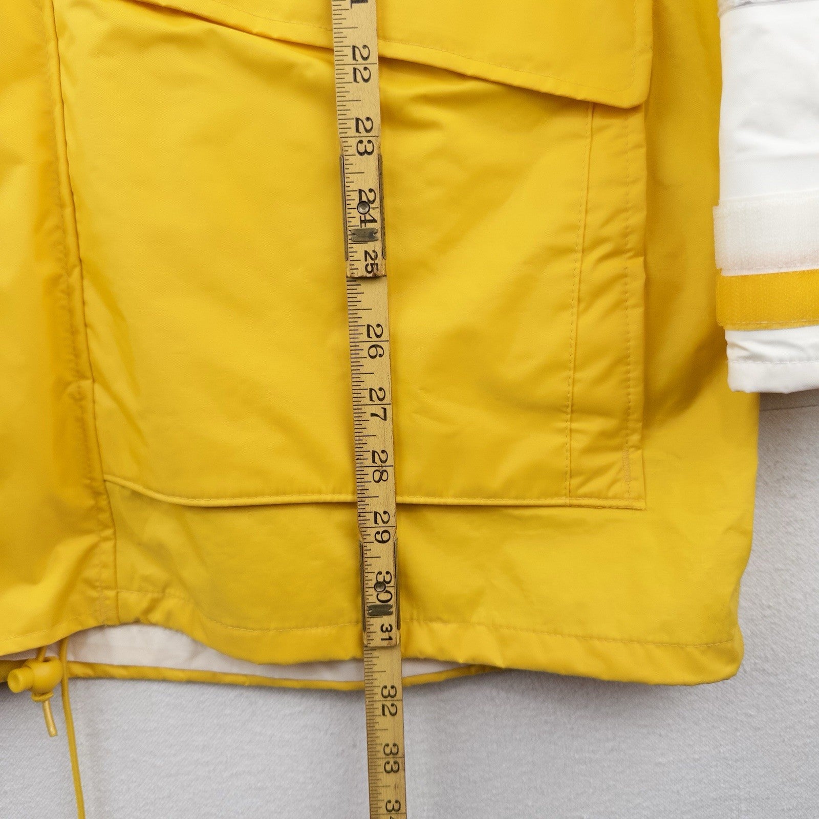 80’s Vtg High Seas Foul Weather Sailing Jacket Hooded Yellow White Men’s M