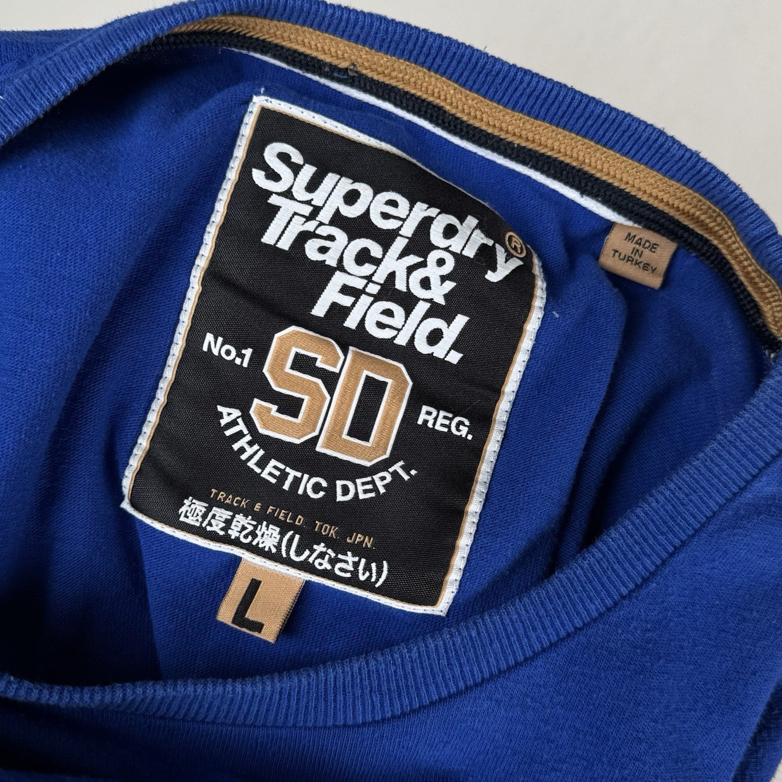 Superdry Men’s Track & Field Podium Oversized Long Sleeve T-Shirt Large Blue