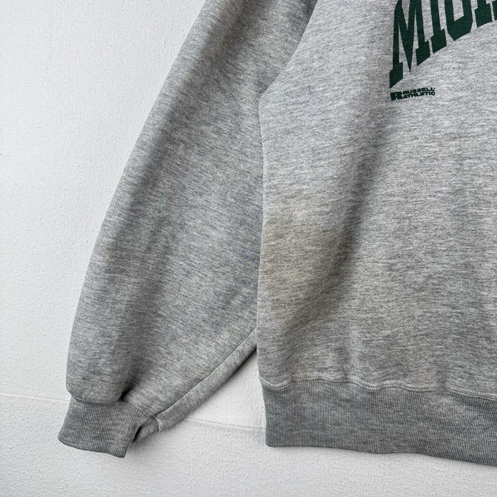 80’s Vtg Michigan State Spartans Russell Athletic Gray Sweatshirt Small Made USA