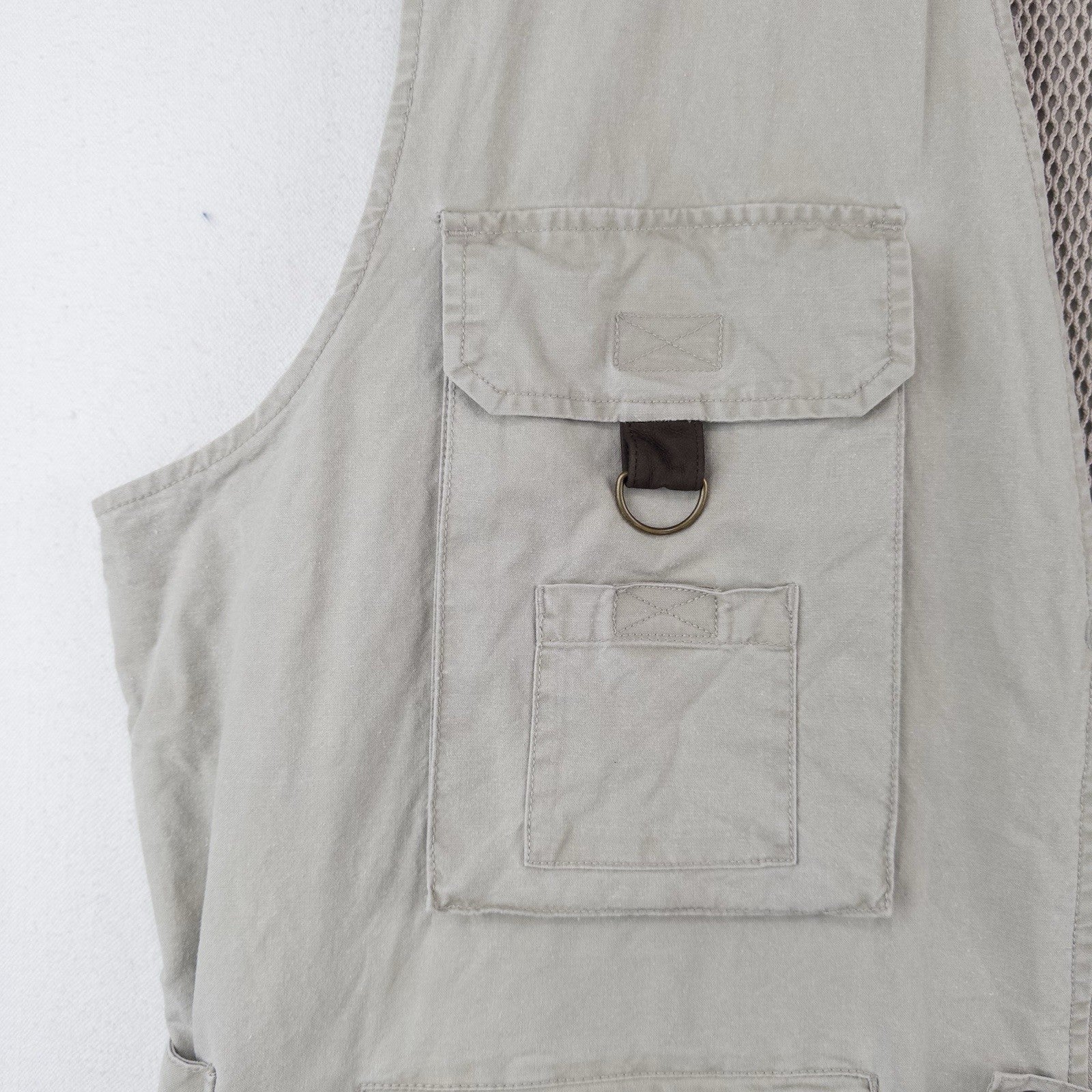 90’s Vtg Eddie Bauer Vest Men’s 2XLT Beige Fishing Jacket Hunting Cargo *Read