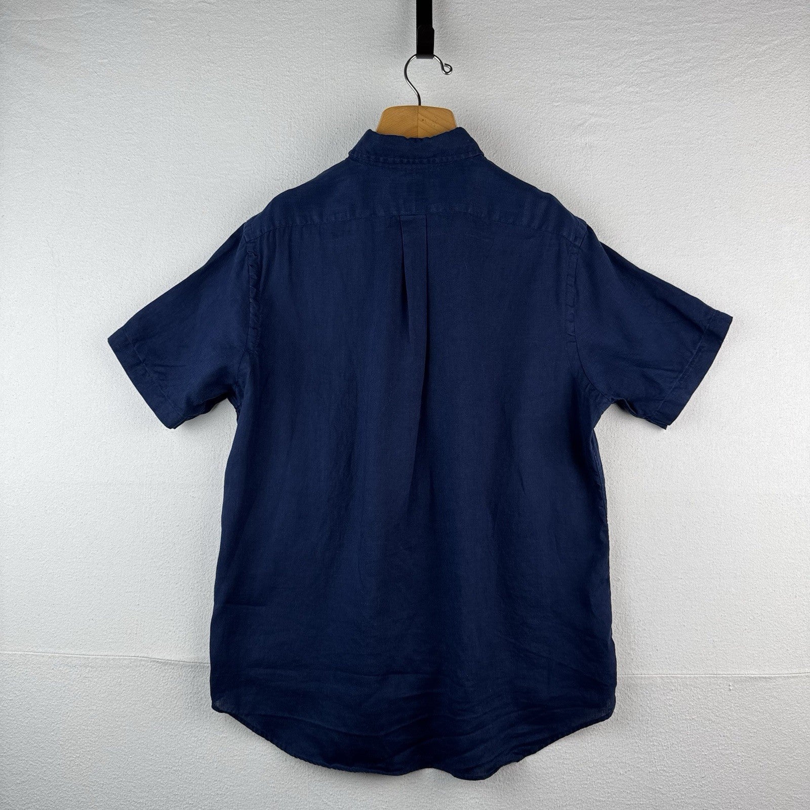 Polo Ralph Lauren Blue Men’s Large Linen Button Up Shirt Short Sleeve