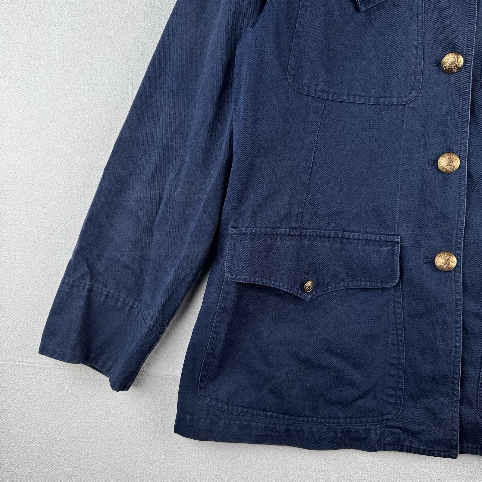 Lauren Ralph Lauren Military Field Jacket Blue Gold Buttons Women's 12 *Read