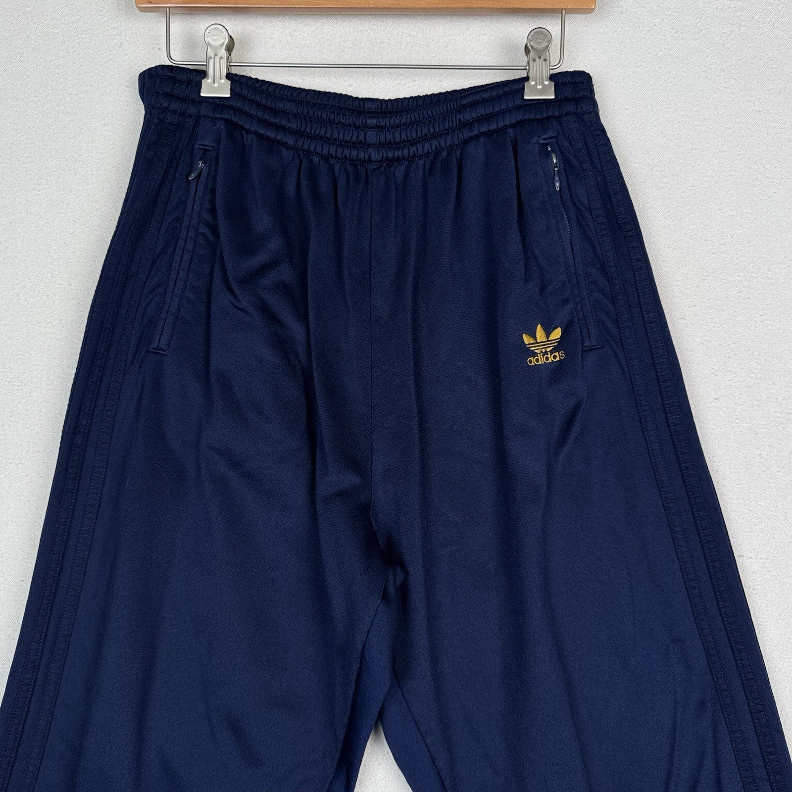 Vintage Adidas Sweatpants Men’s L Navy Gold Logo Tearaway Snap Track Pants