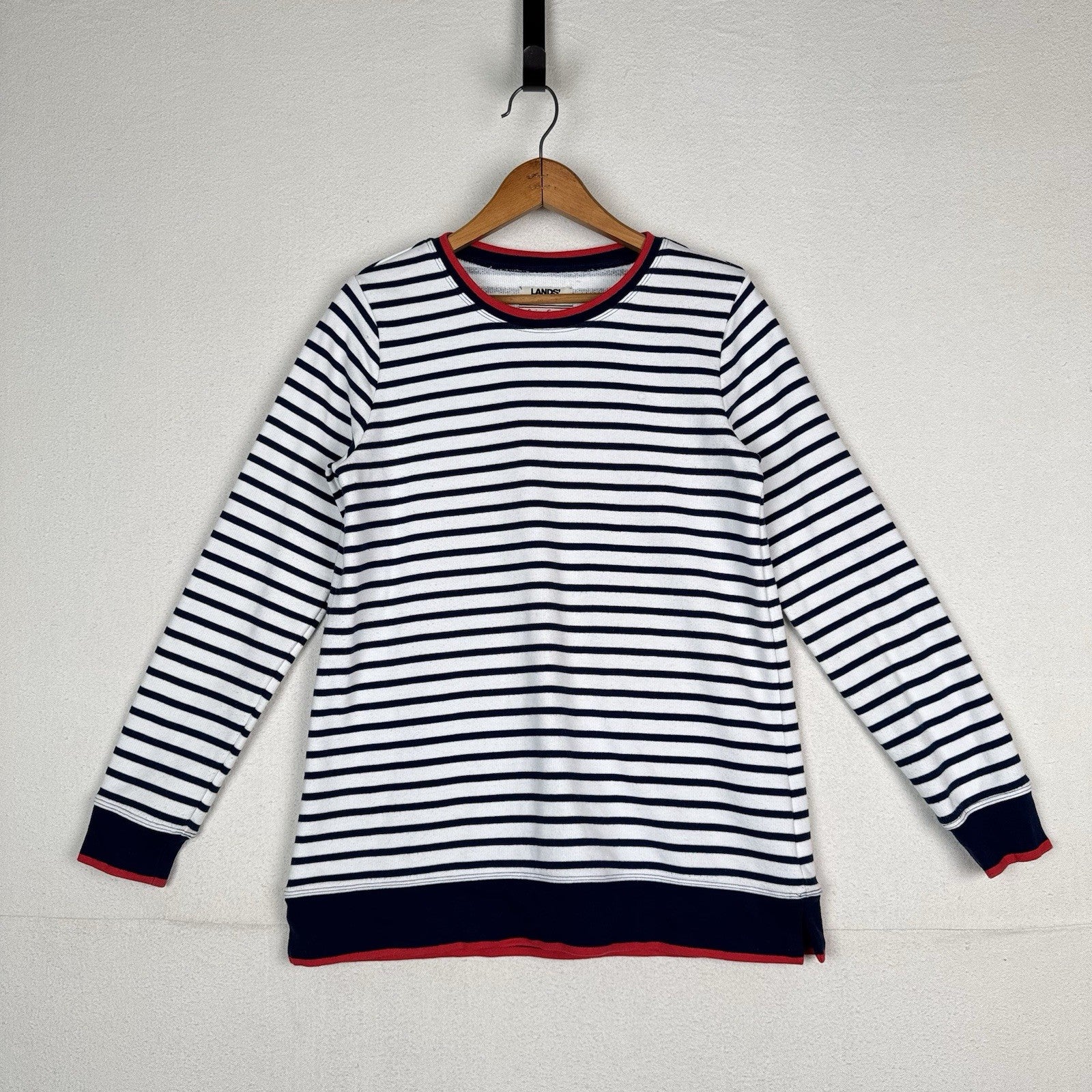 Lands End Women’s Serious Sweats Sweatshirts Small 6-8 Stripes (Lot Of 2)