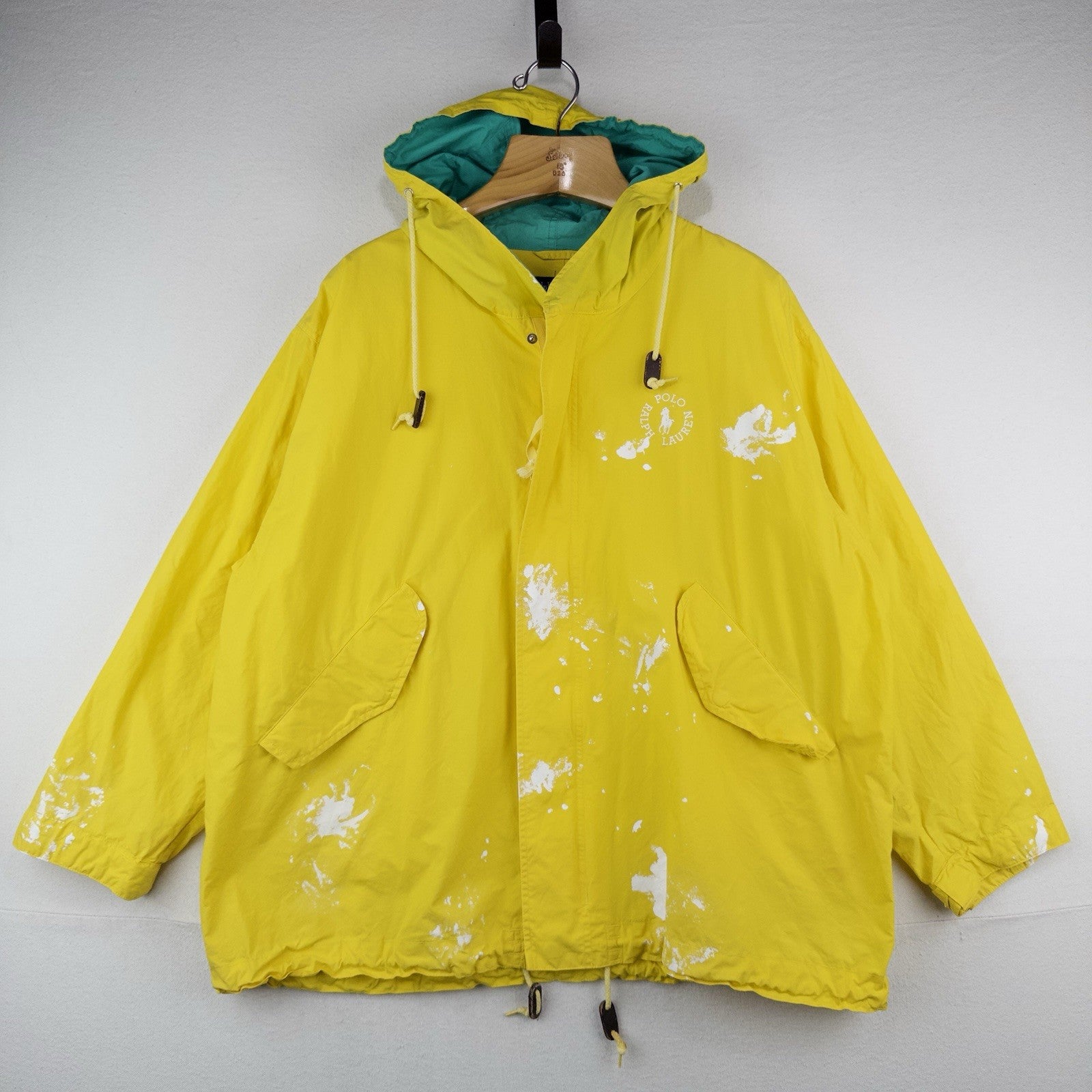 80’s Vtg Ralph Lauren Circle Logo Yellow Painted Marsh Summer Jacket Men’s Large