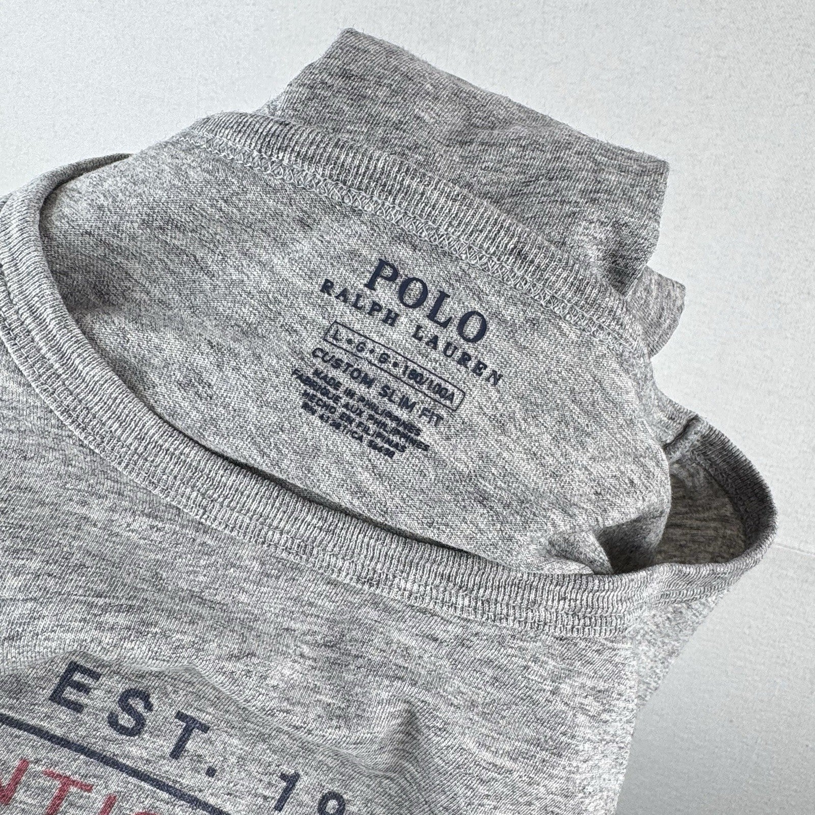 Polo Ralph Lauren Men’s L Authentic Dungarees RL Custom Slim Fit T-shirt Gray