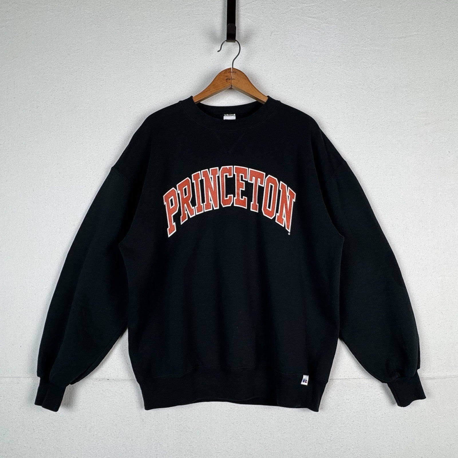 Vtg Russell Athletic USA Princeton University Sweatshirt Black XL *Distressed