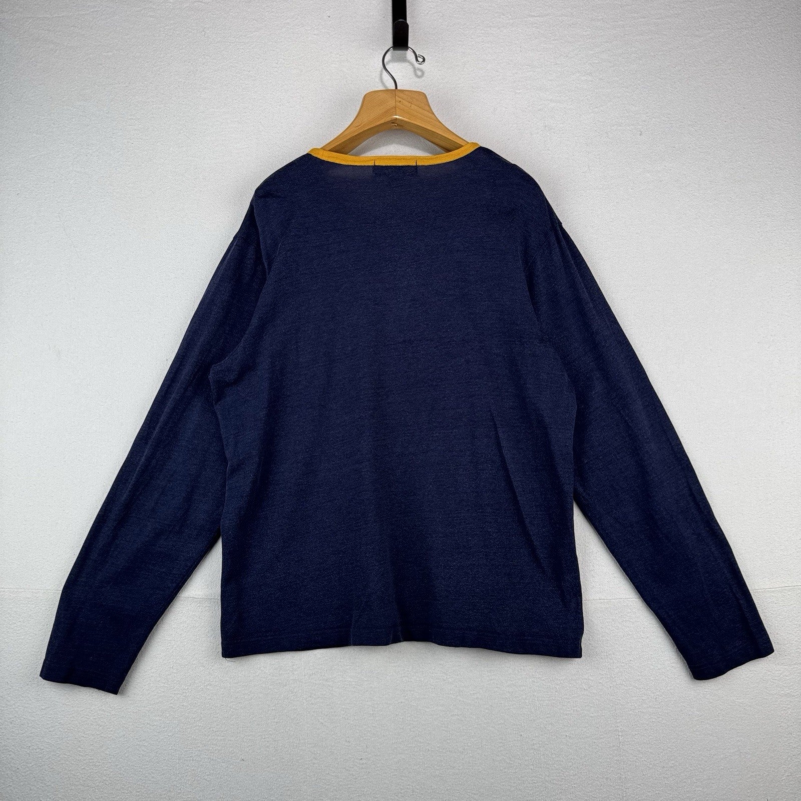 Polo Sport Ralph Lauren P Wing Worn In Ringer T-shirt Long Sleeve Navy Gold XL