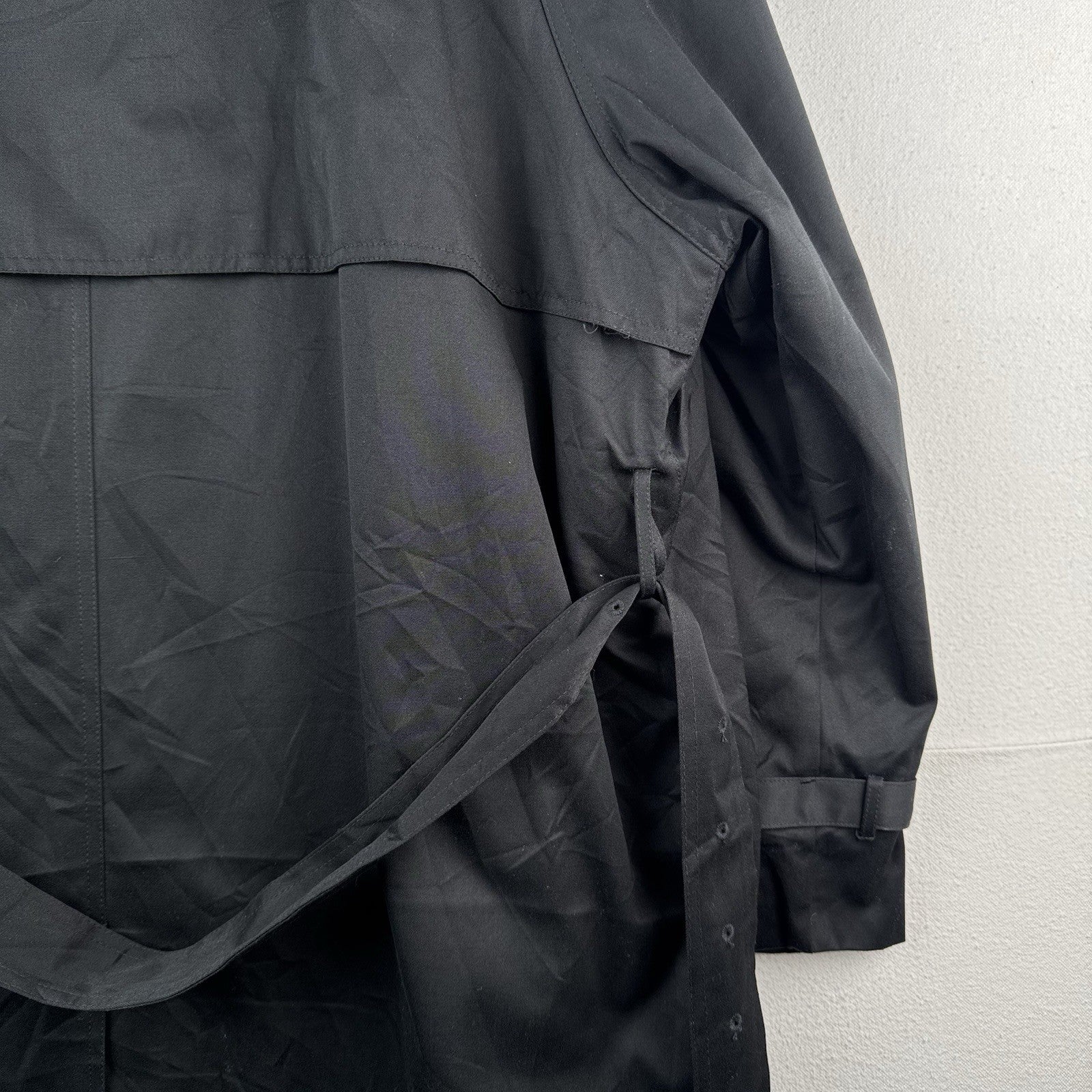 Ralph Lauren Black Trench Coat OverCoat Quilted Cotton Blend Lined Insulated 48R