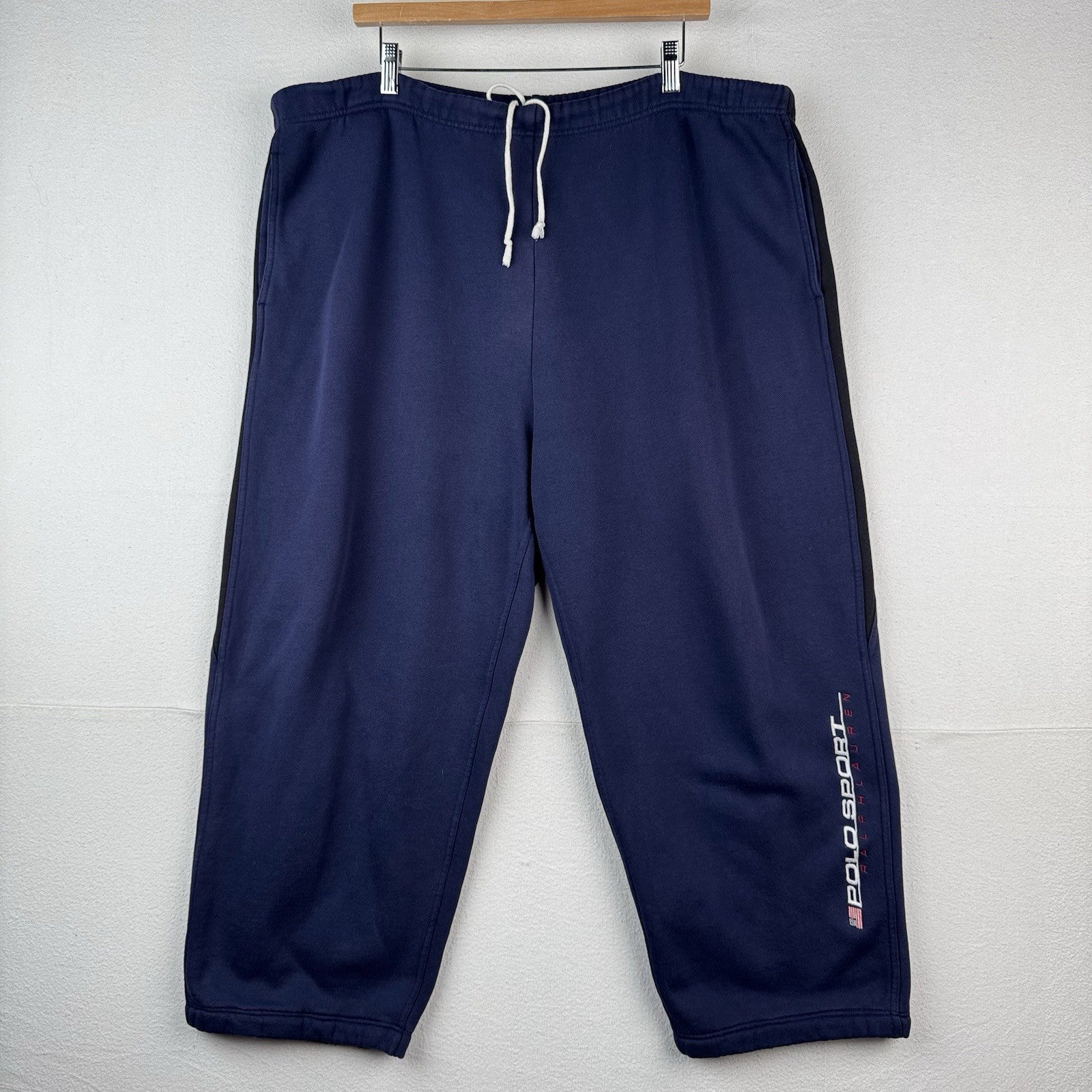 90’s Vtg Ralph Lauren Polo Sport Drawstring Jogger Sweatpants XL Blue Fits 42”
