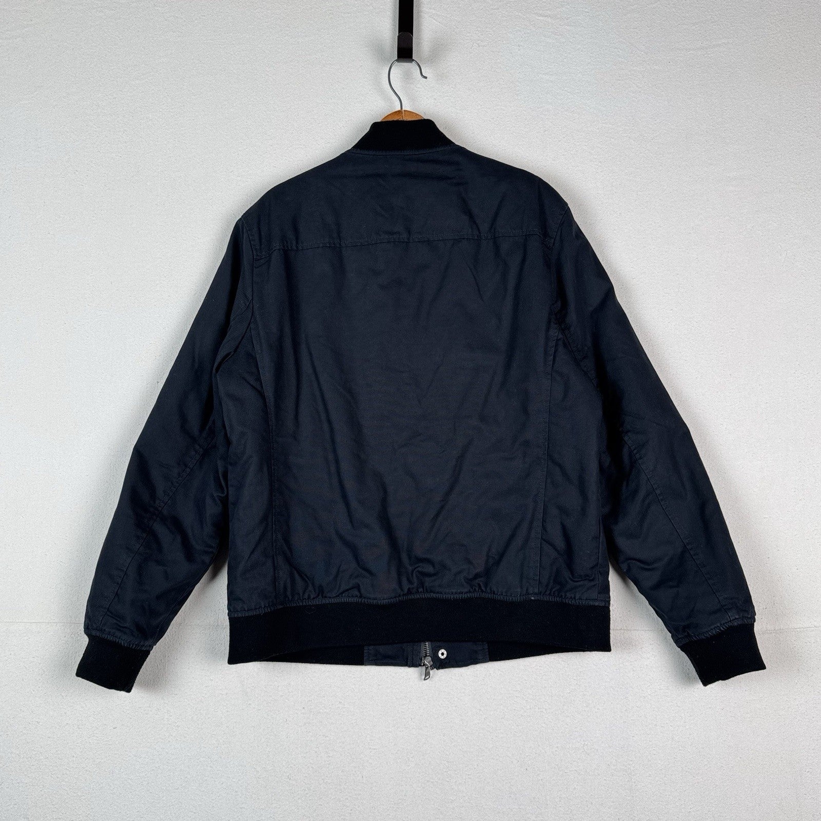 Banana Republic Men's Large Batted Navy Heavyweight Zip Up Bomber Jacket