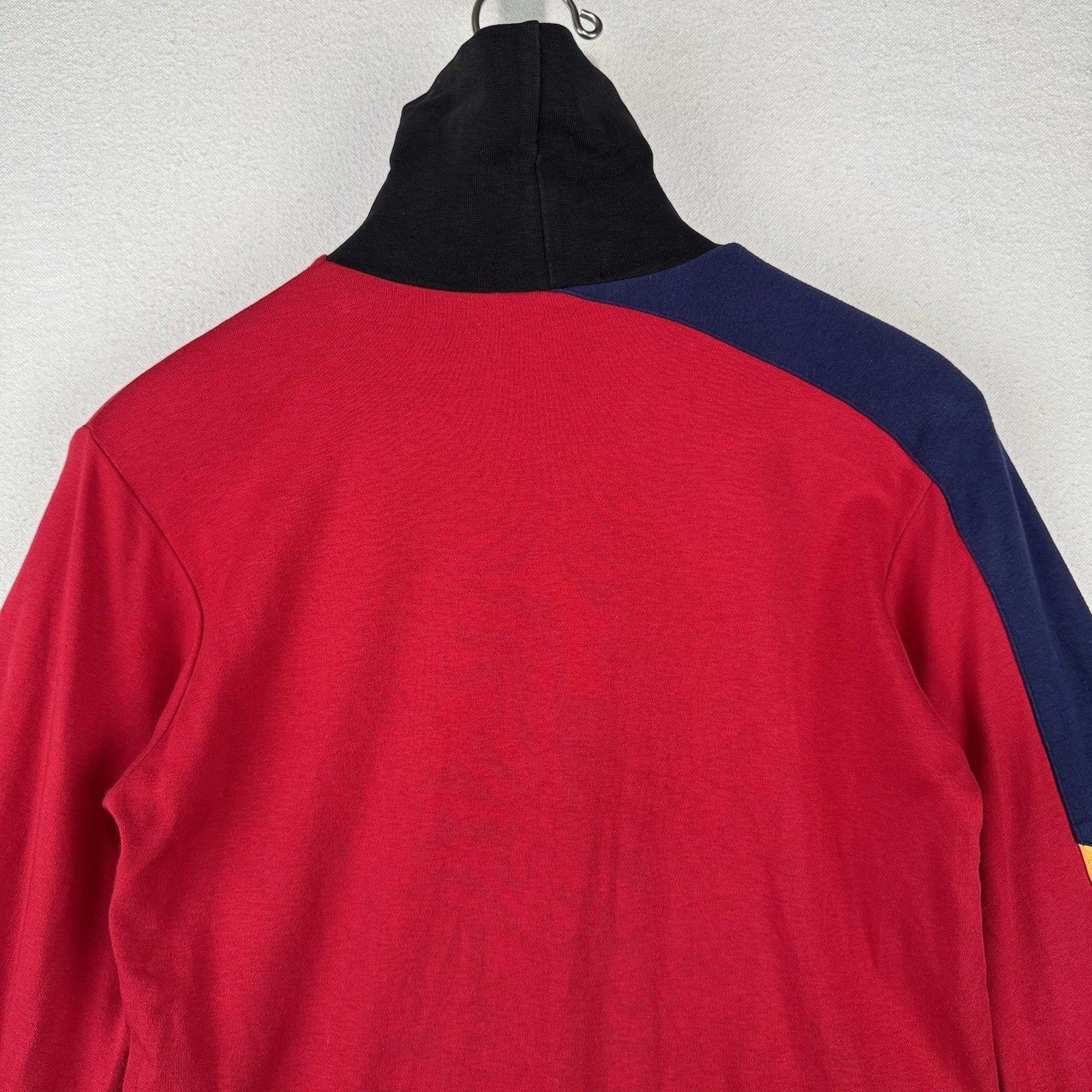 80’s Vtg Polo Ralph Lauren Mens L Red Turtleneck Sleeve Stripe *Green Label