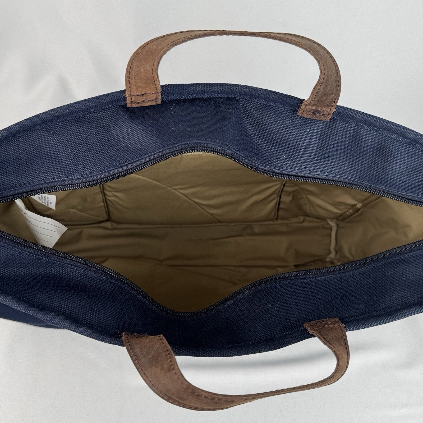 L.L.Bean Stonington Daily Commuter Travel Work Bag Navy Blue Canvas 17”