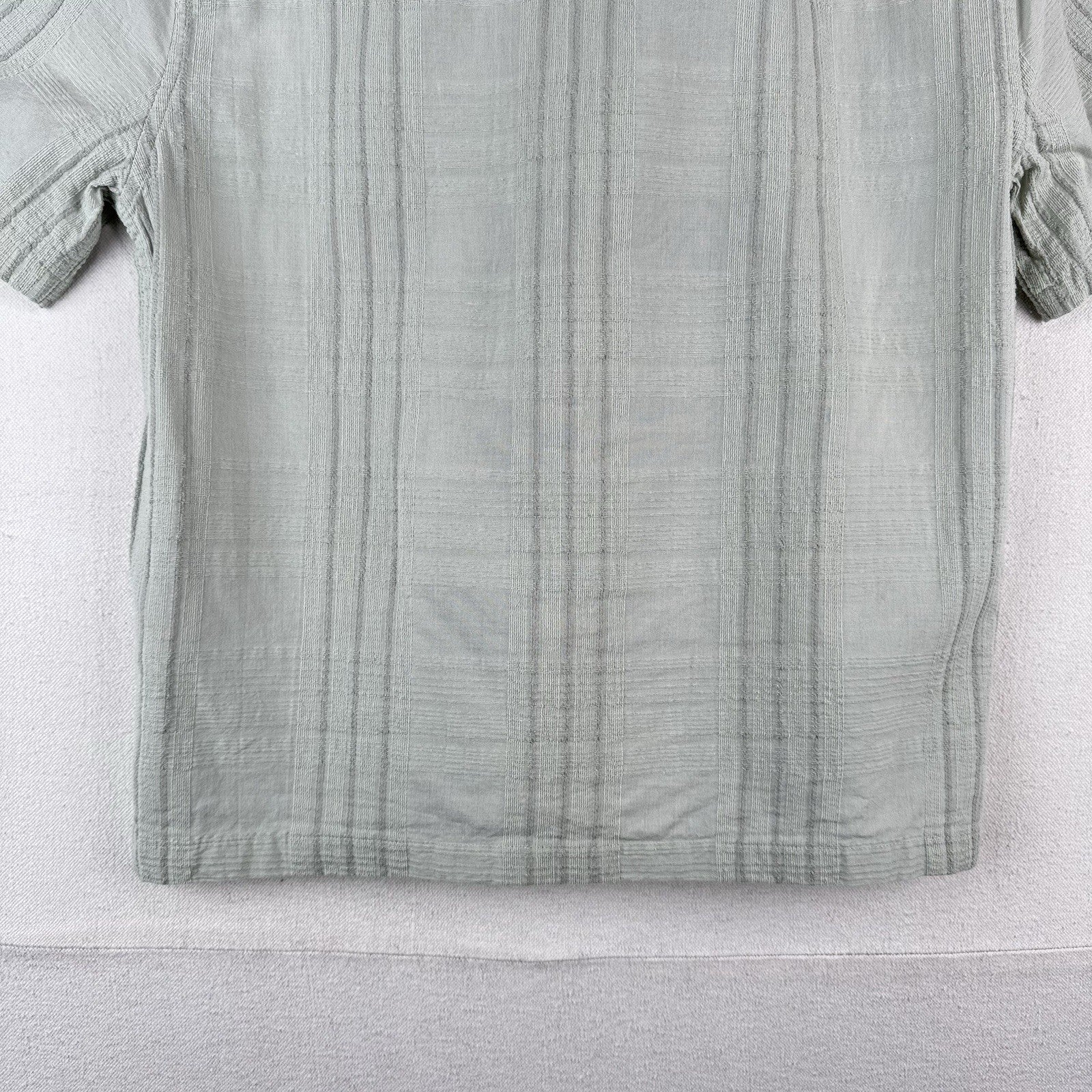 Abercrombie & Fitch Shirt Men XS Sage Green Linen Blend Camp Collar Resort Shirt