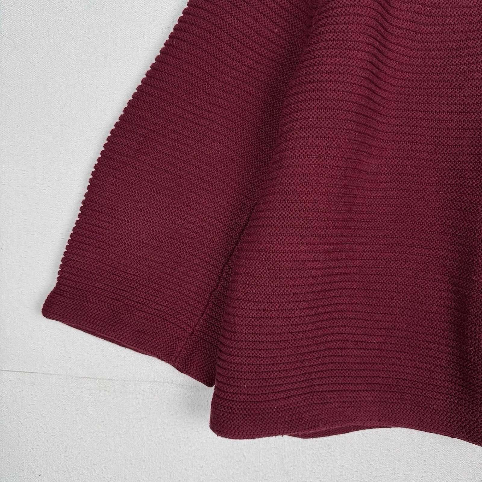 Lands’ End Cardigan Poncho Sweater Collar Women's 20-22 Bell Sleeves Maroon Red