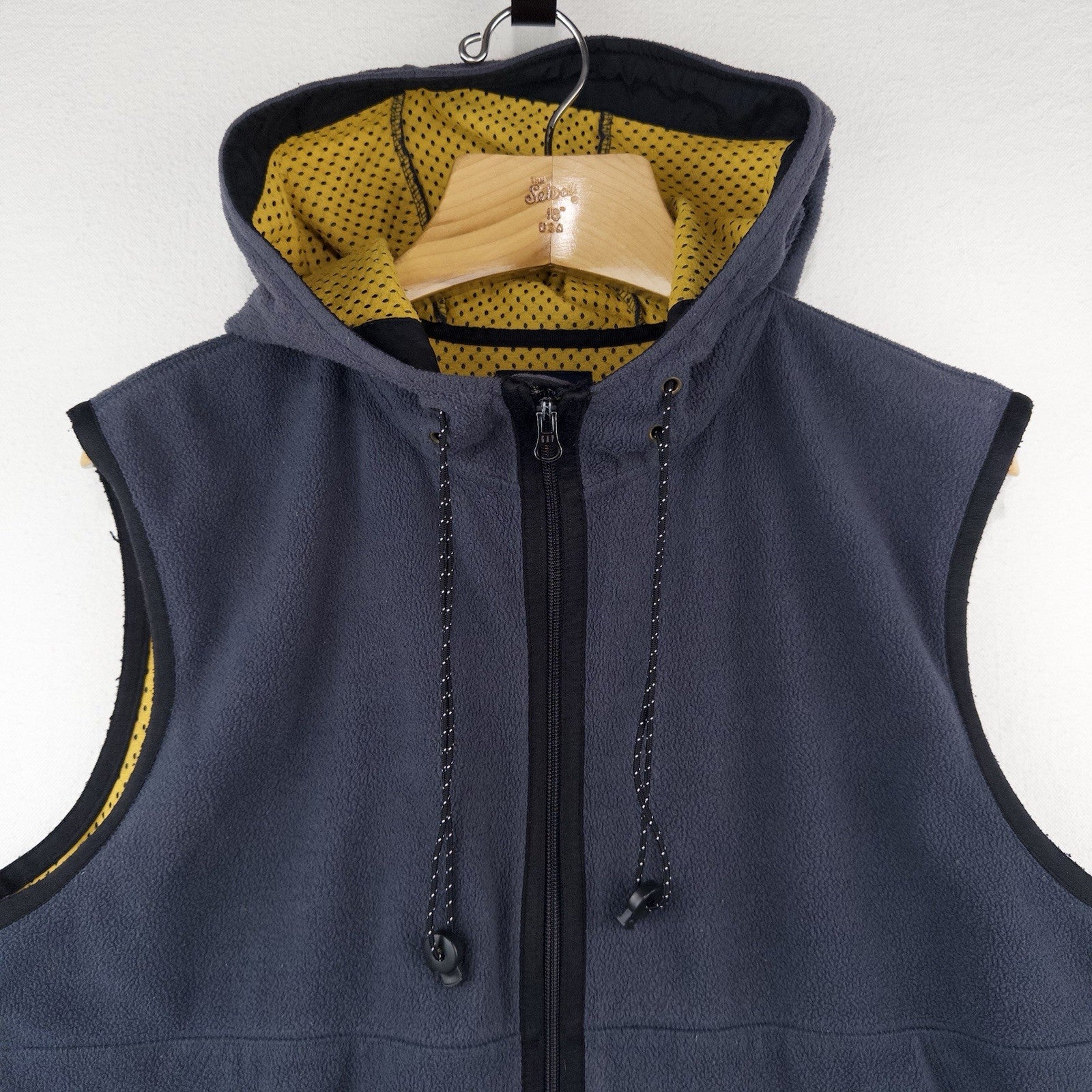 90’s Vtg Gap Fleece Hooded Vest Mens M Blue Full Zip