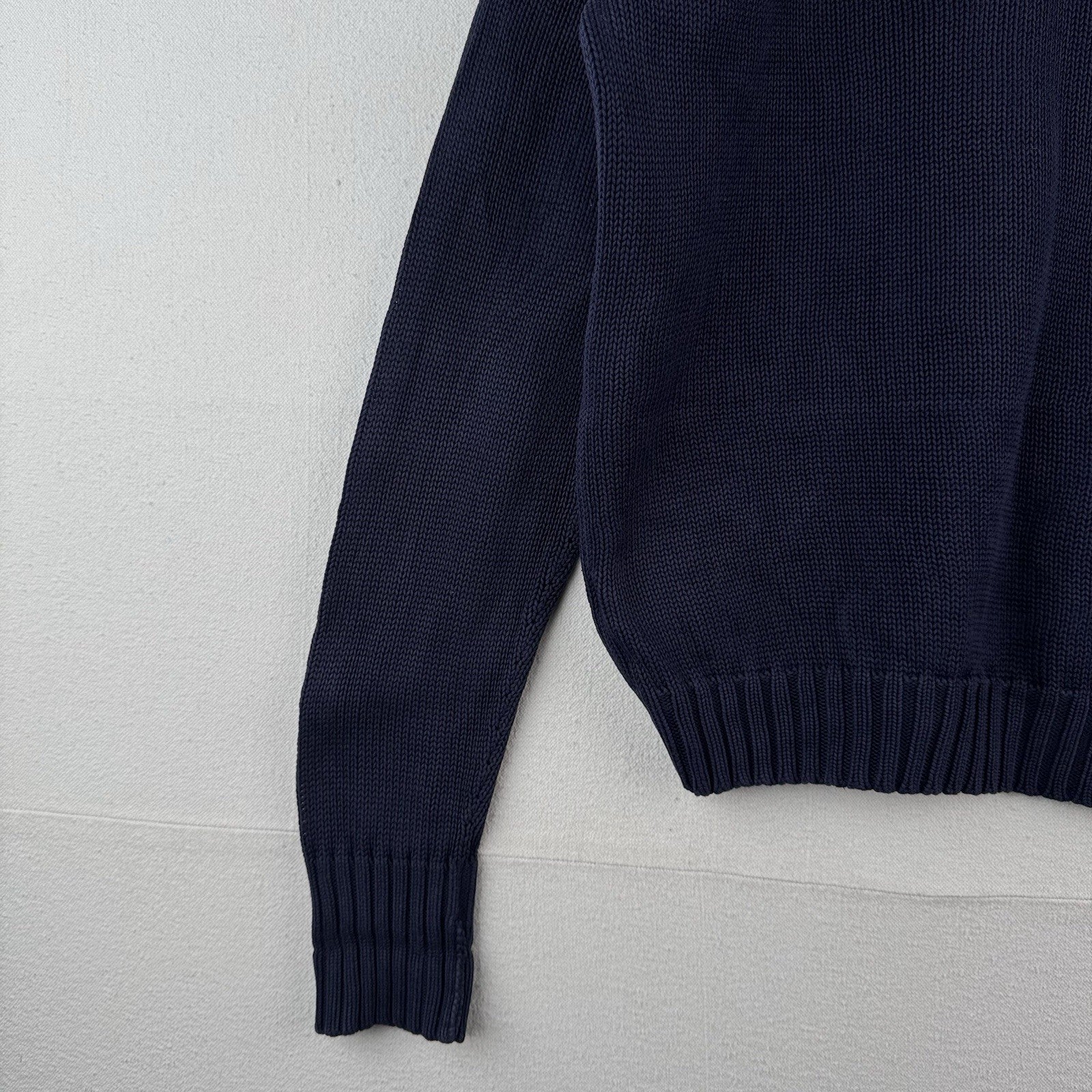 90's Vintage Polo Ralph Lauren Sweater Men's S Navy Blue Knit Crewneck Blue Pony