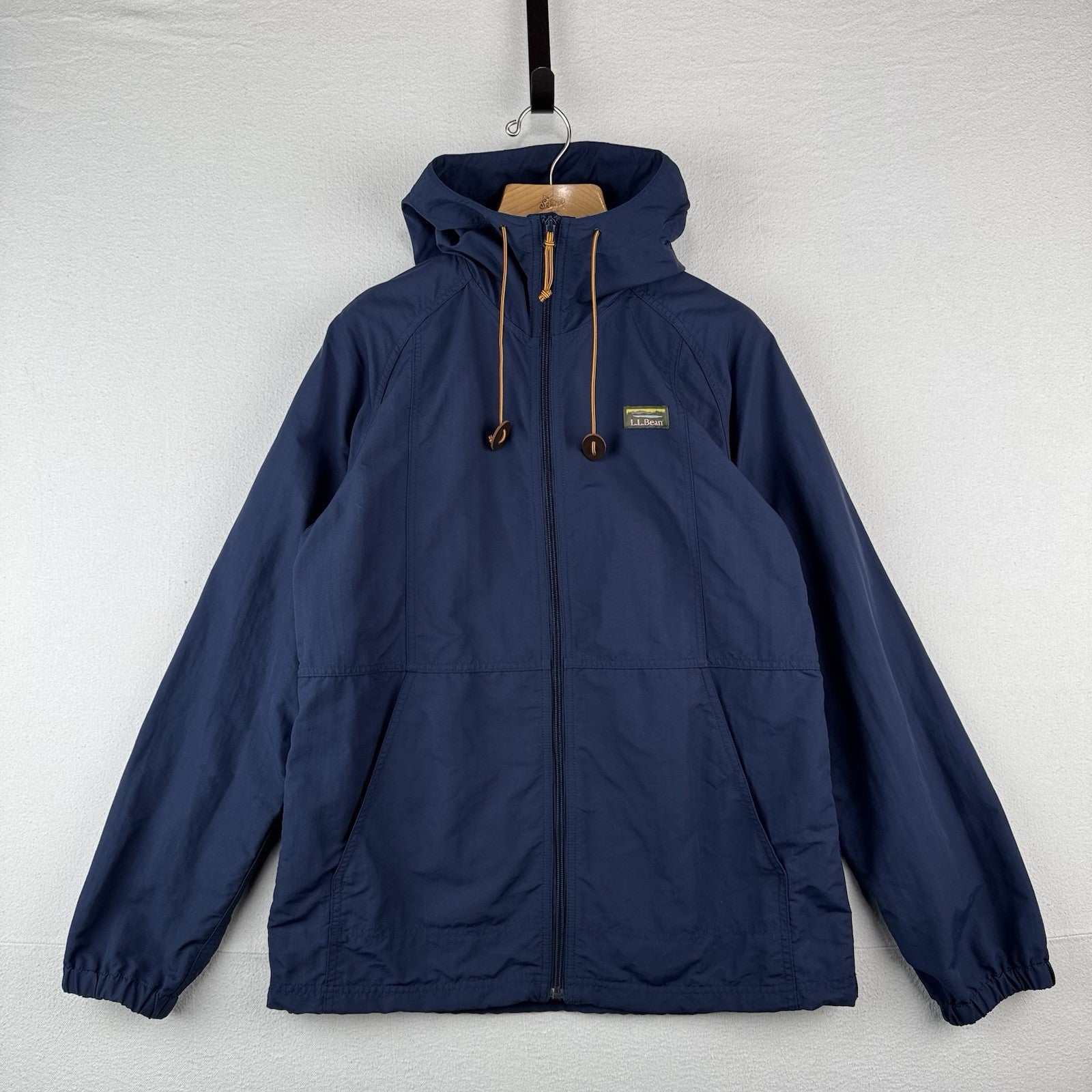 LL Bean Men's Mountain Classic Full Zip Hooded Men’s M Jacket Nautical Navy Blue