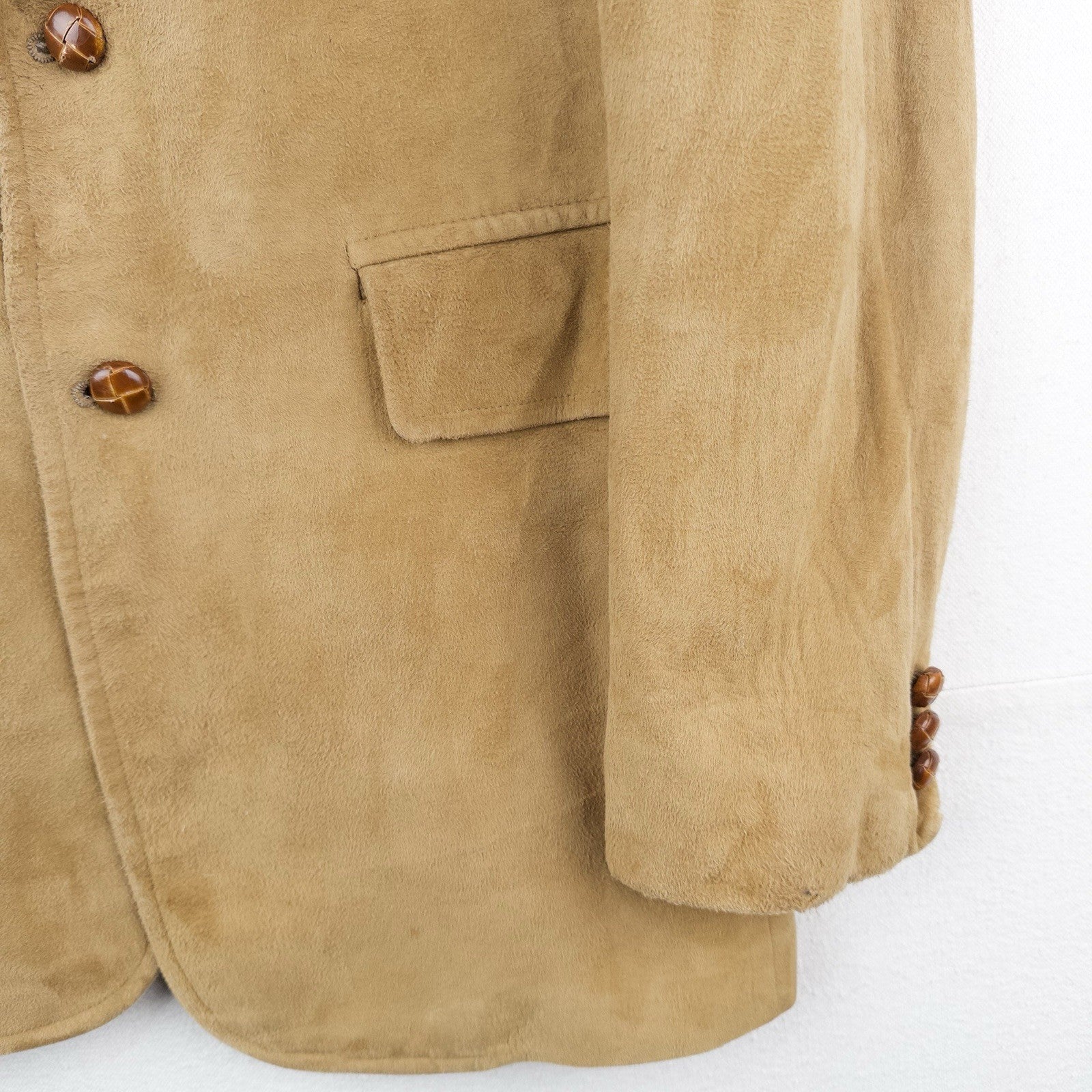70’s Vtg M.S. McClellan Mens 36 Leather Suede Sport Coat Jacket Camel Tan *Read