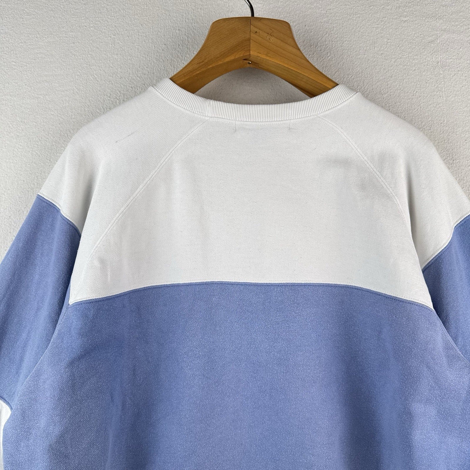 90’s Vtg Polo Ralph Lauren Men L Color Block Sweatshirt Blue White French Terry