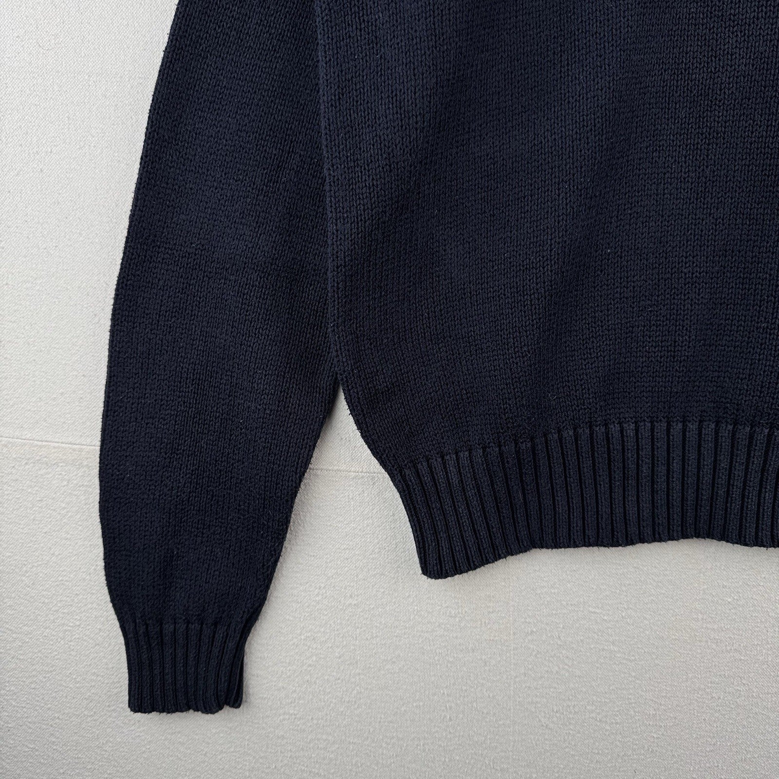 90's Vintage Polo Ralph Lauren Sweater Men's XL Navy Blue Crewneck Pima Cotton
