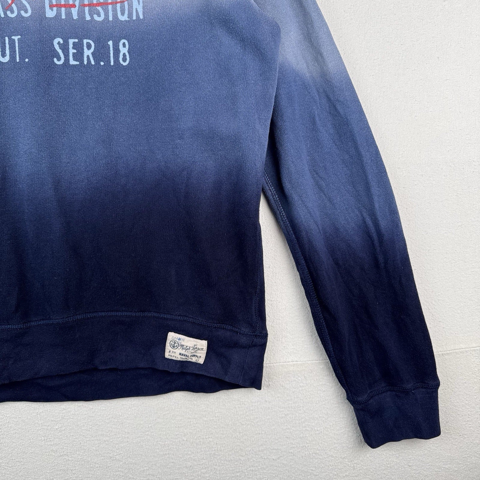 Polo Ralph Lauren RLYC Boys XL 18-20 Navy Ombré Sweatshirt Sailing Yacht Club