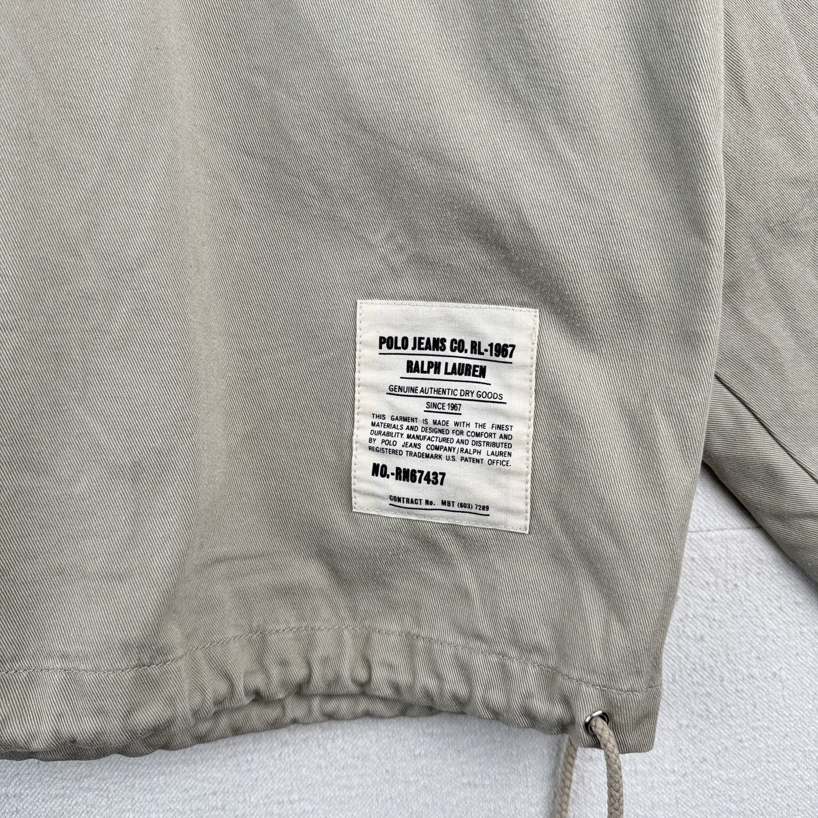 Vintage Polo Jeans Co Ralph Lauren Anorak Hoodie Mens L Tan Beige Jacket *Read