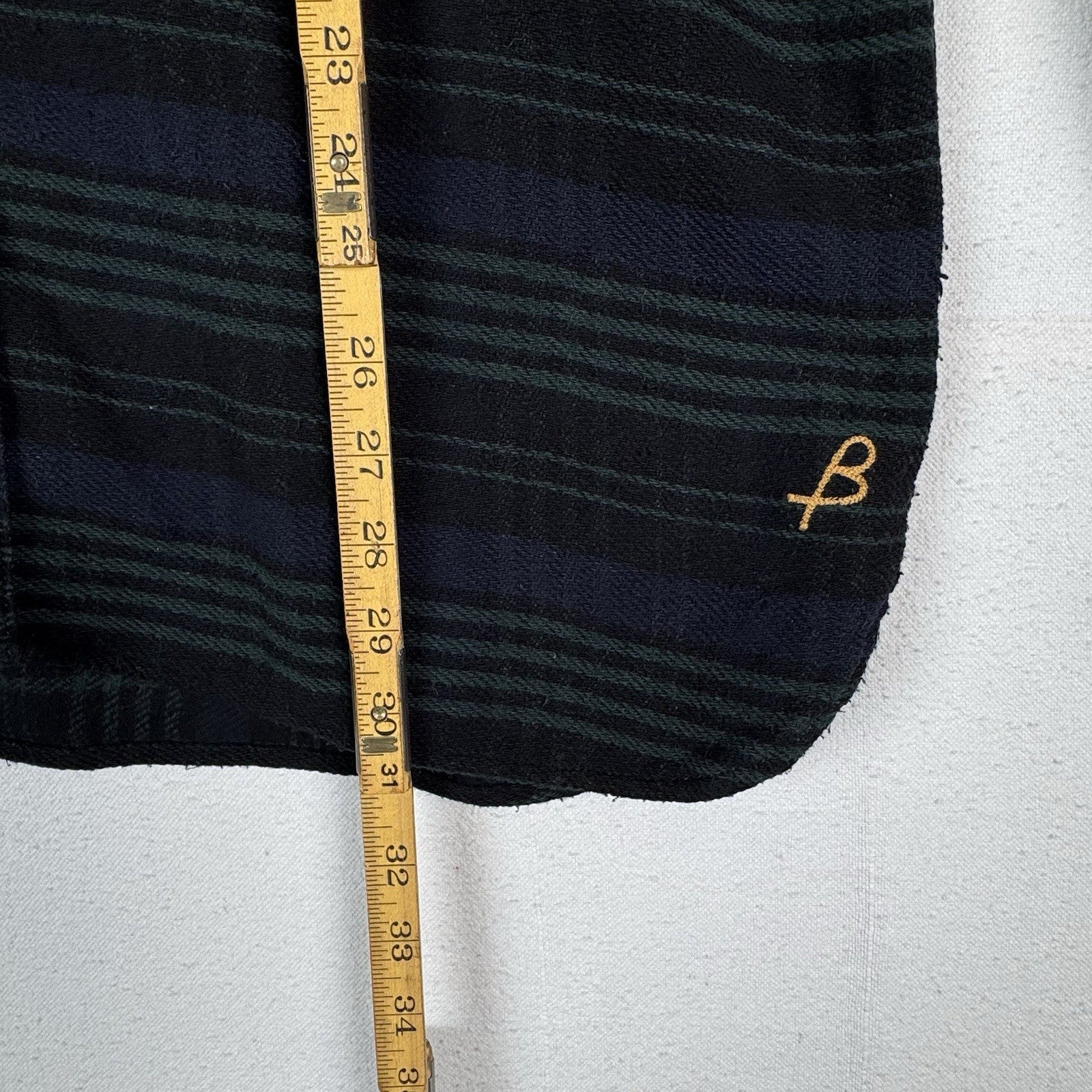 Birdwell Beach Britches Men's 2XL Flannel Cotton L/S Shirt Navy Green Plaid