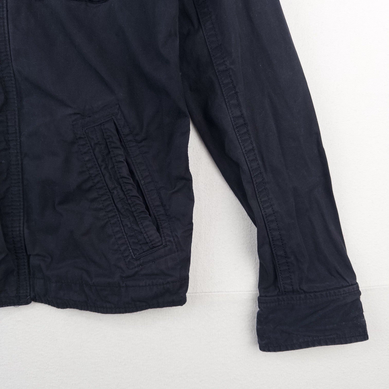 Vintage Abercrombie & Fitch Mens Medium Sentinel Cargo Military Navy Blue Jacket
