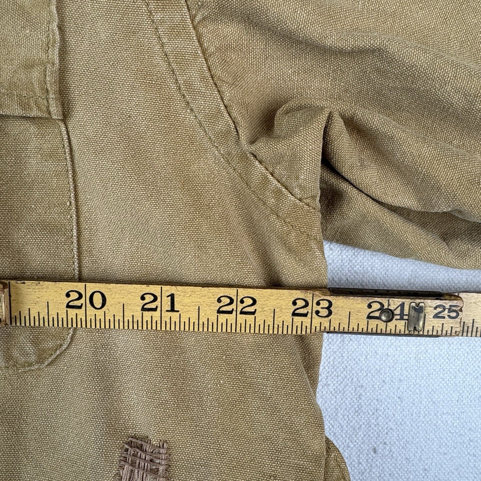 40s 50’s Vtg Hetterick Mfg Co Hunting Jacket Chore Coat Patches 46” USA *Read