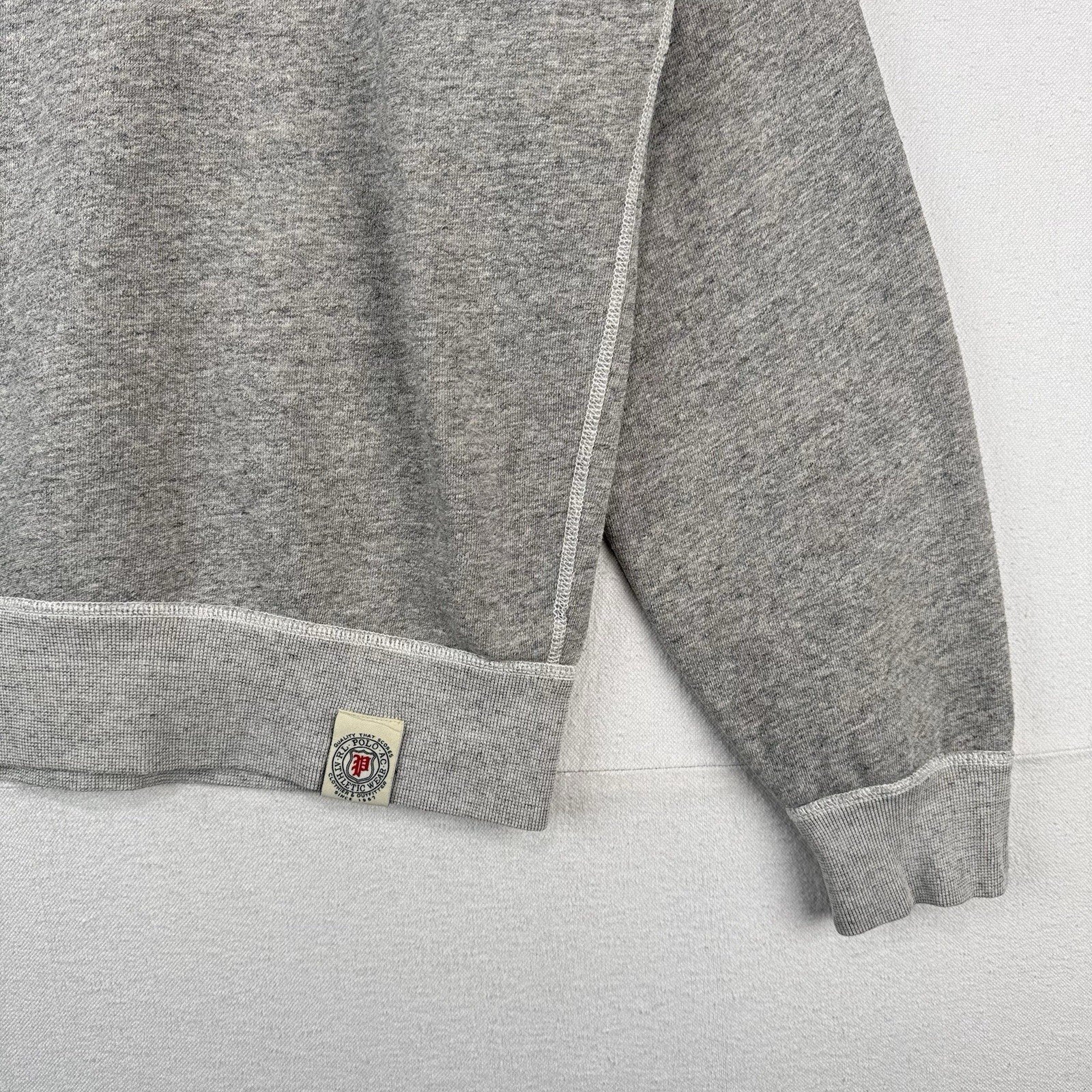 Polo Ralph Lauren Double V Men’s Large Marled Grey Sweatshirt Core Crewneck