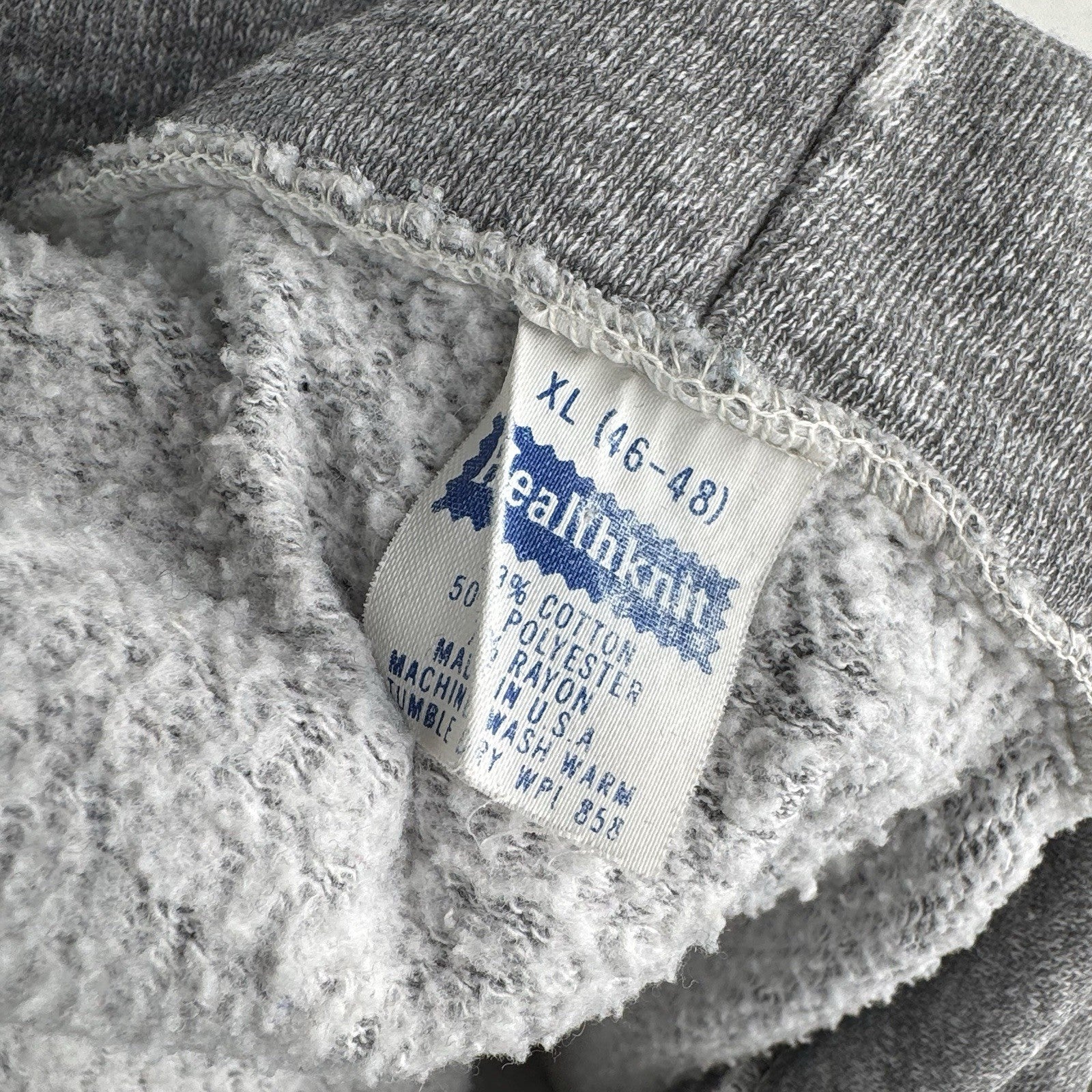 70’s Vintage Heather Gray Mens XL 46-48 Full Zip Hoodie Made In USA *Distressed