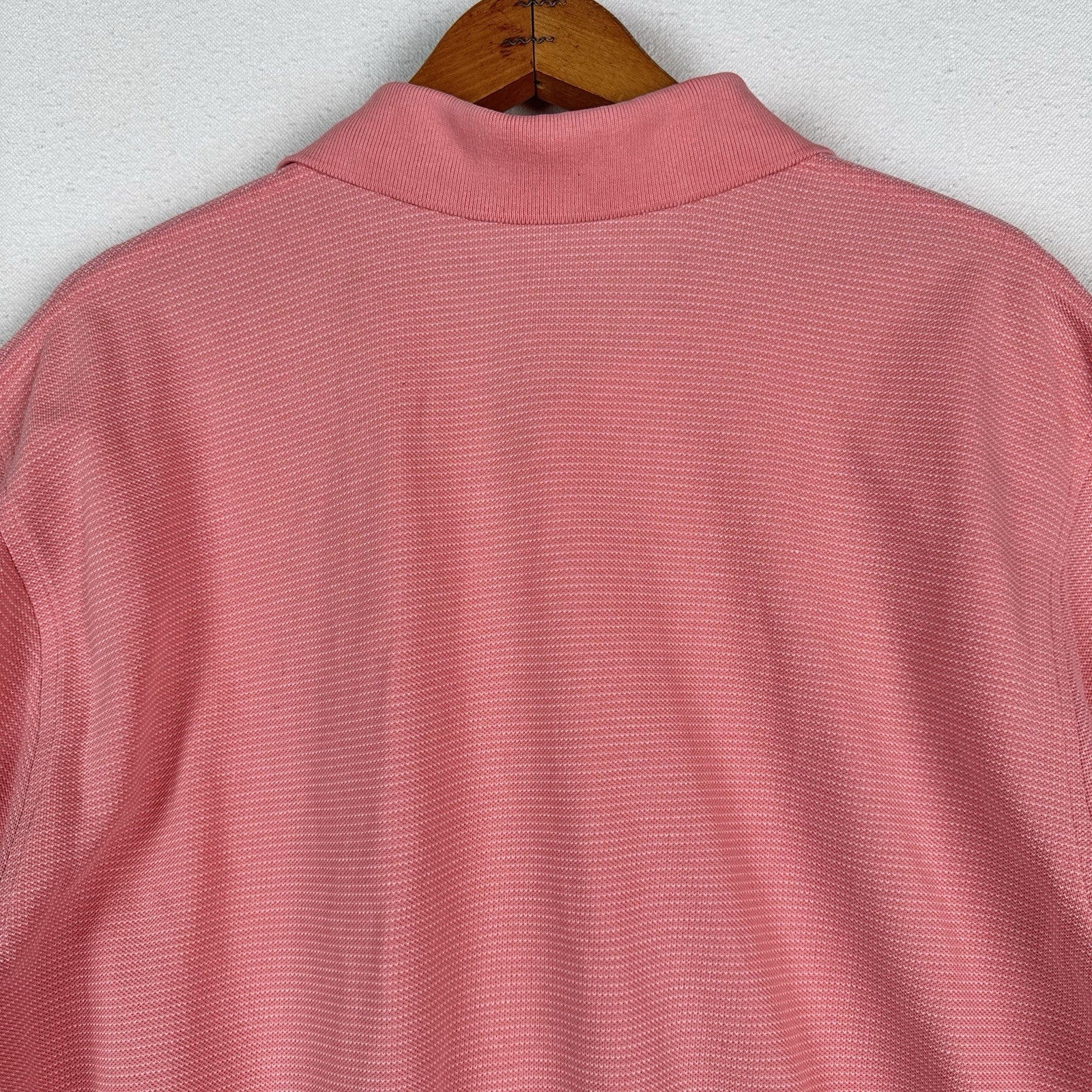 Brooks Brothers Shirt Men’s Large Pink Polo Short Sleeve Dotted Striped Cotton