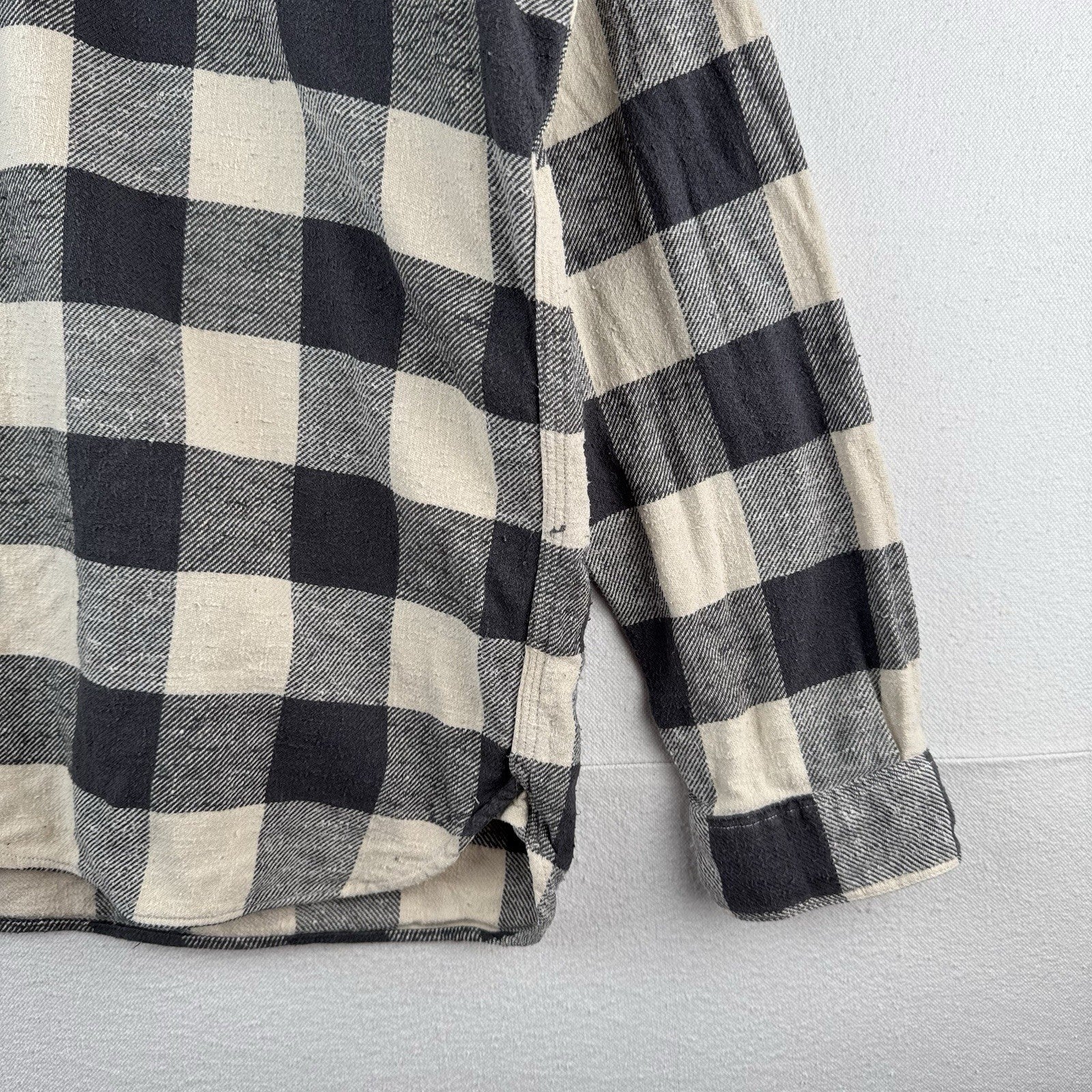 Polo Ralph Lauren Flannel Work Shirt Mens Large Gray Buffalo Check Twill Utility