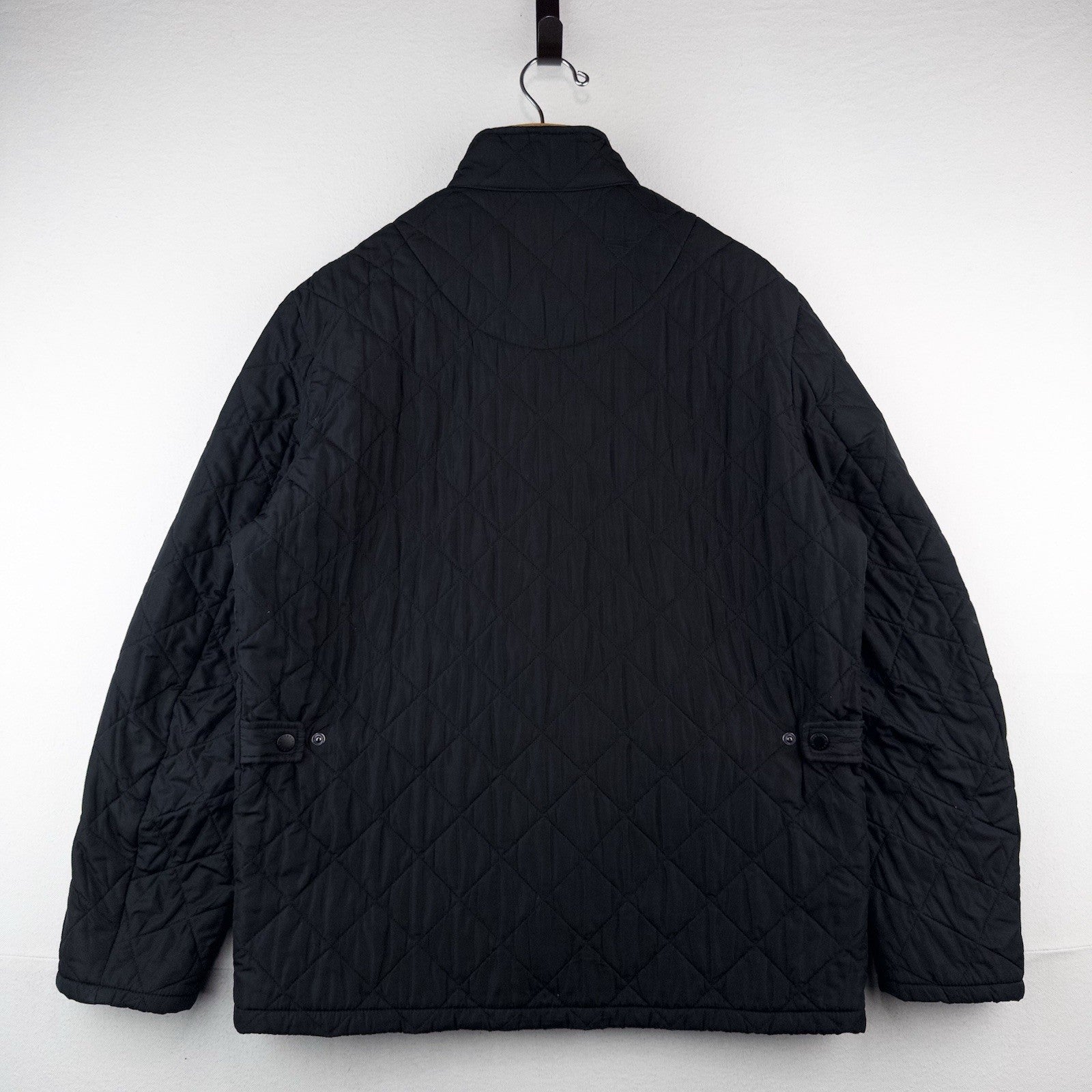 Barbour Men's L Chelsea SportsQuilt Black Quilted Jacket Chore Car Coat *Read