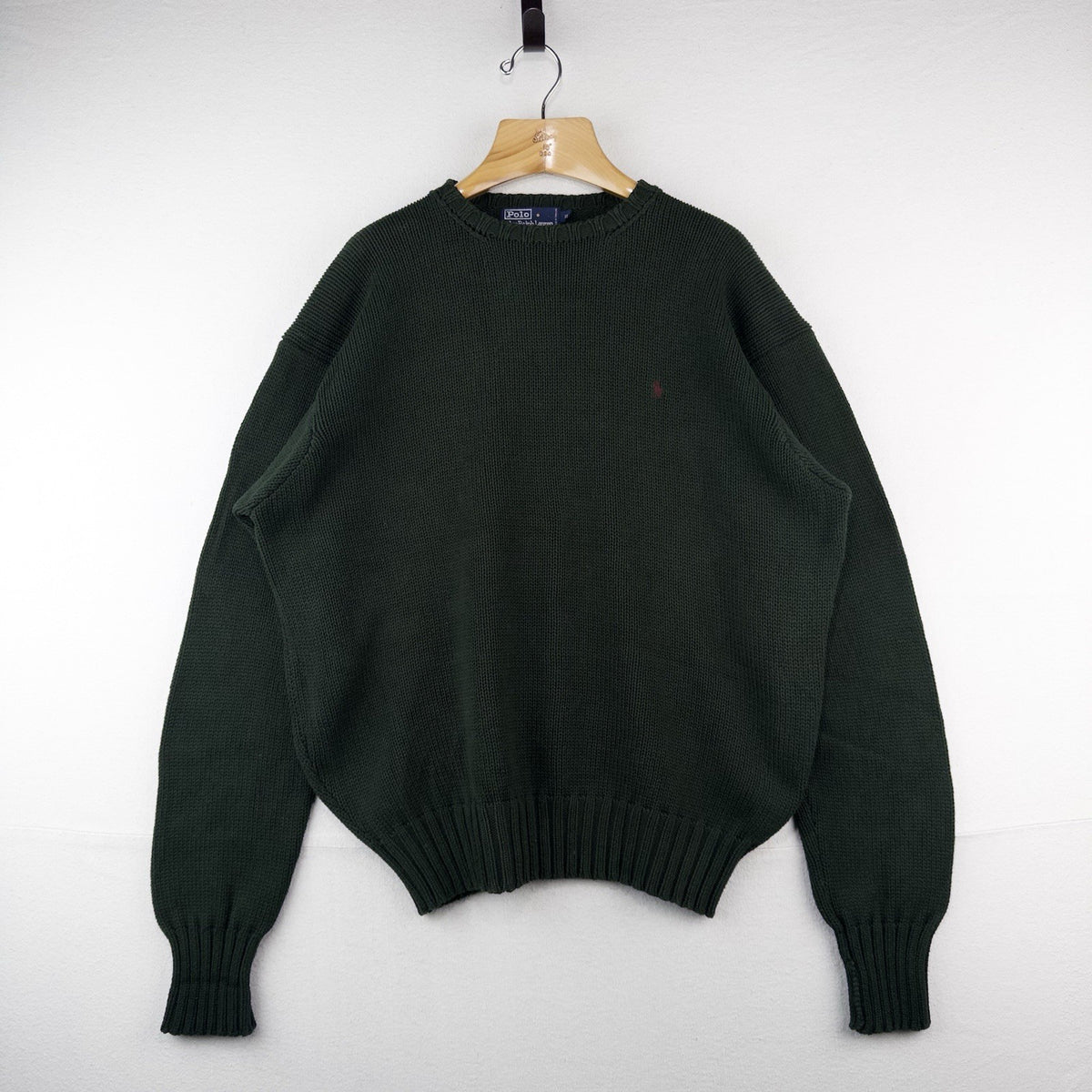 90’s Vtg Polo Ralph Lauren Sweater Mens XL Green Cotton Crewneck