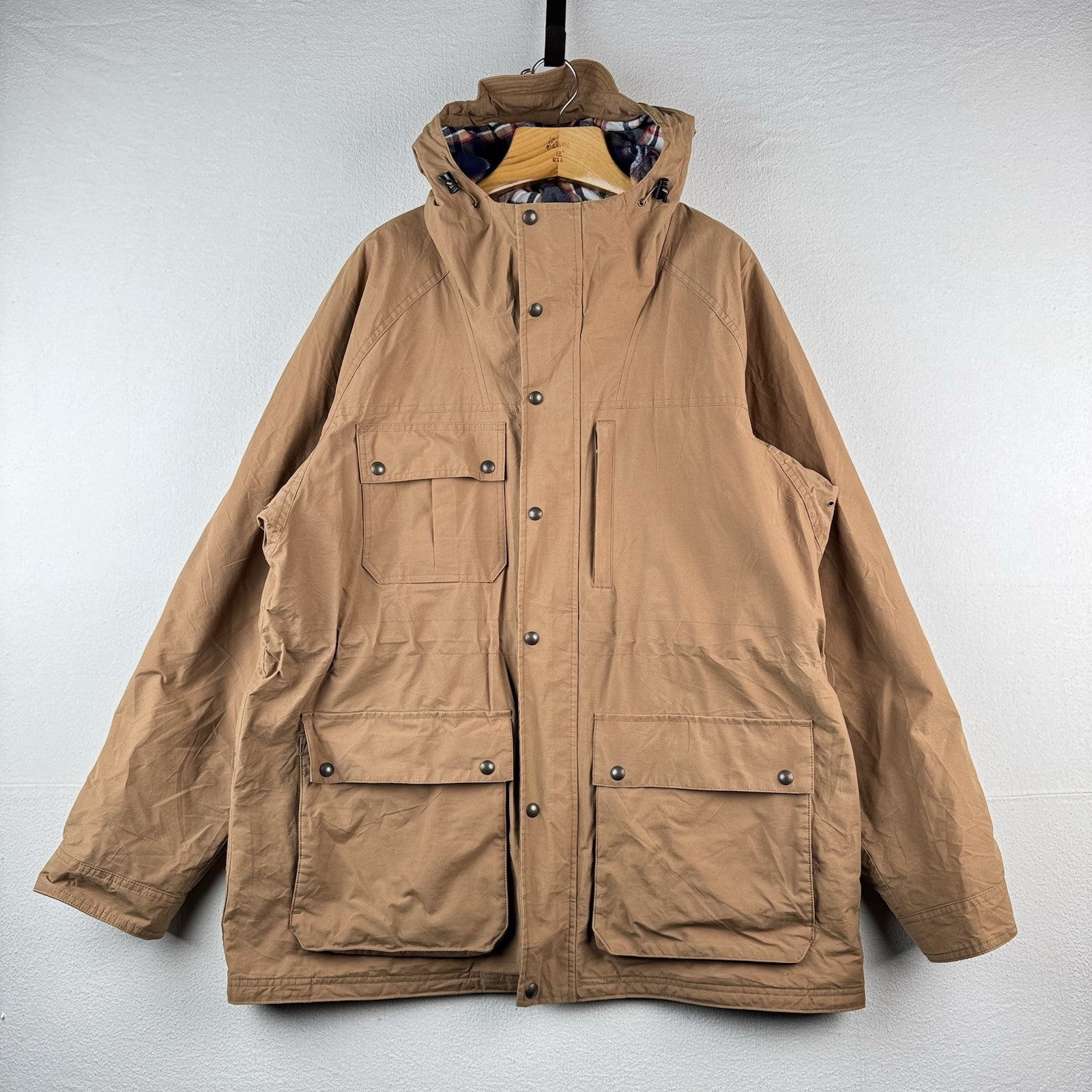 Lands' End Men's Bayfield Cotton Parka Camel Color Size XLT (46-48) *Read