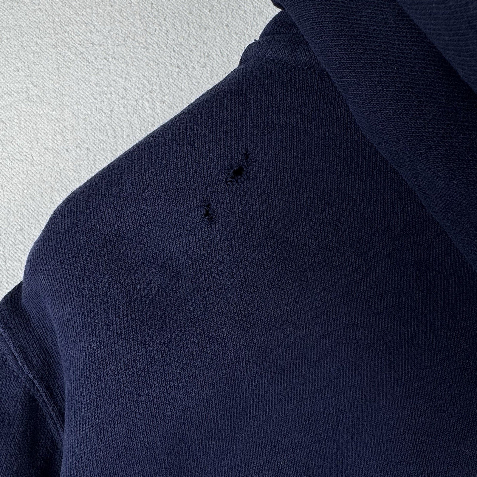 Vintage Polo Ralph Lauren Men’s Small Hoodie 1/4 Zip English Logo Blue *Read
